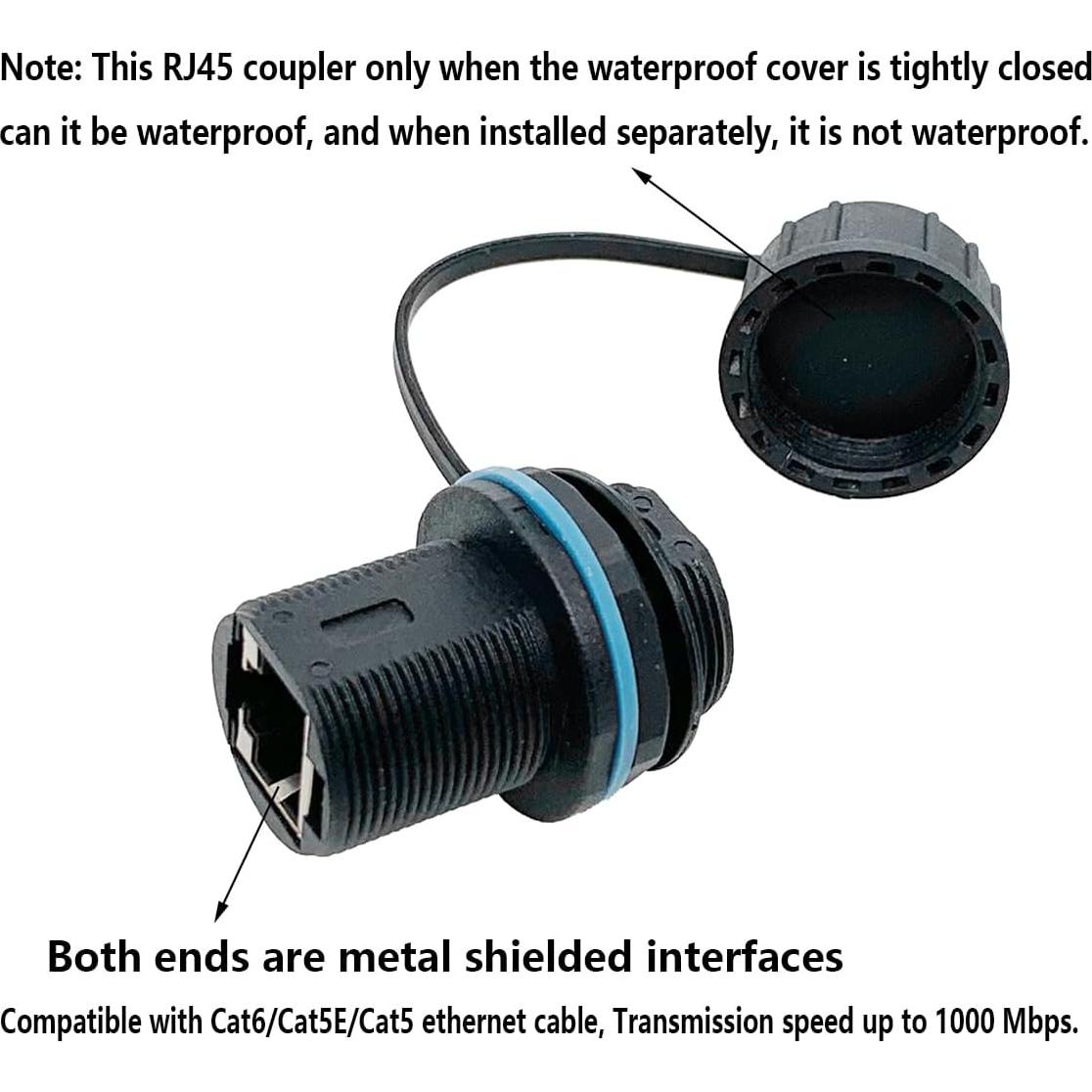 Acoplador RJ45 Hembra a Hembra IP67 PENGLIN 2PCS Cat6