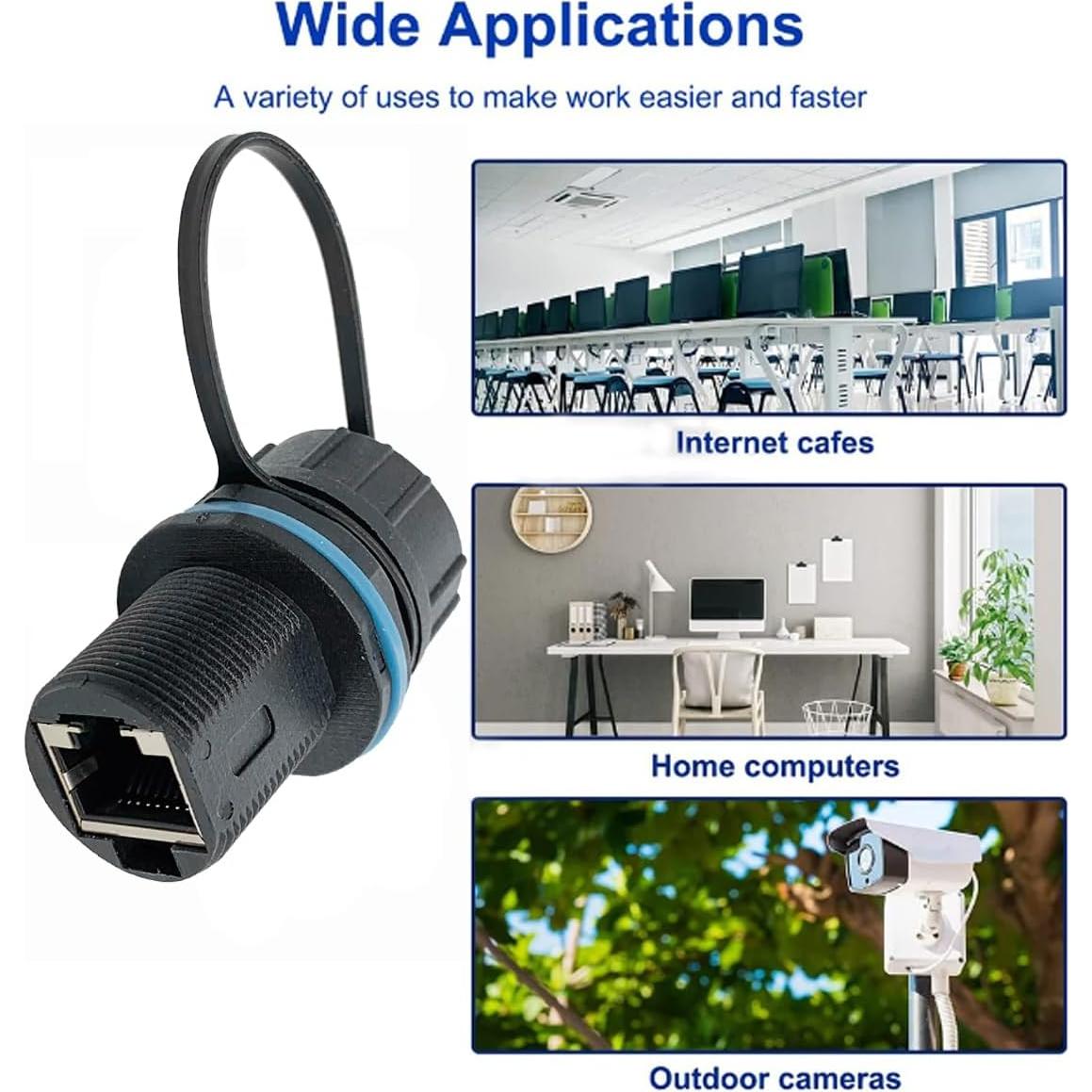 Acoplador RJ45 Hembra a Hembra IP67 PENGLIN 2PCS Cat6