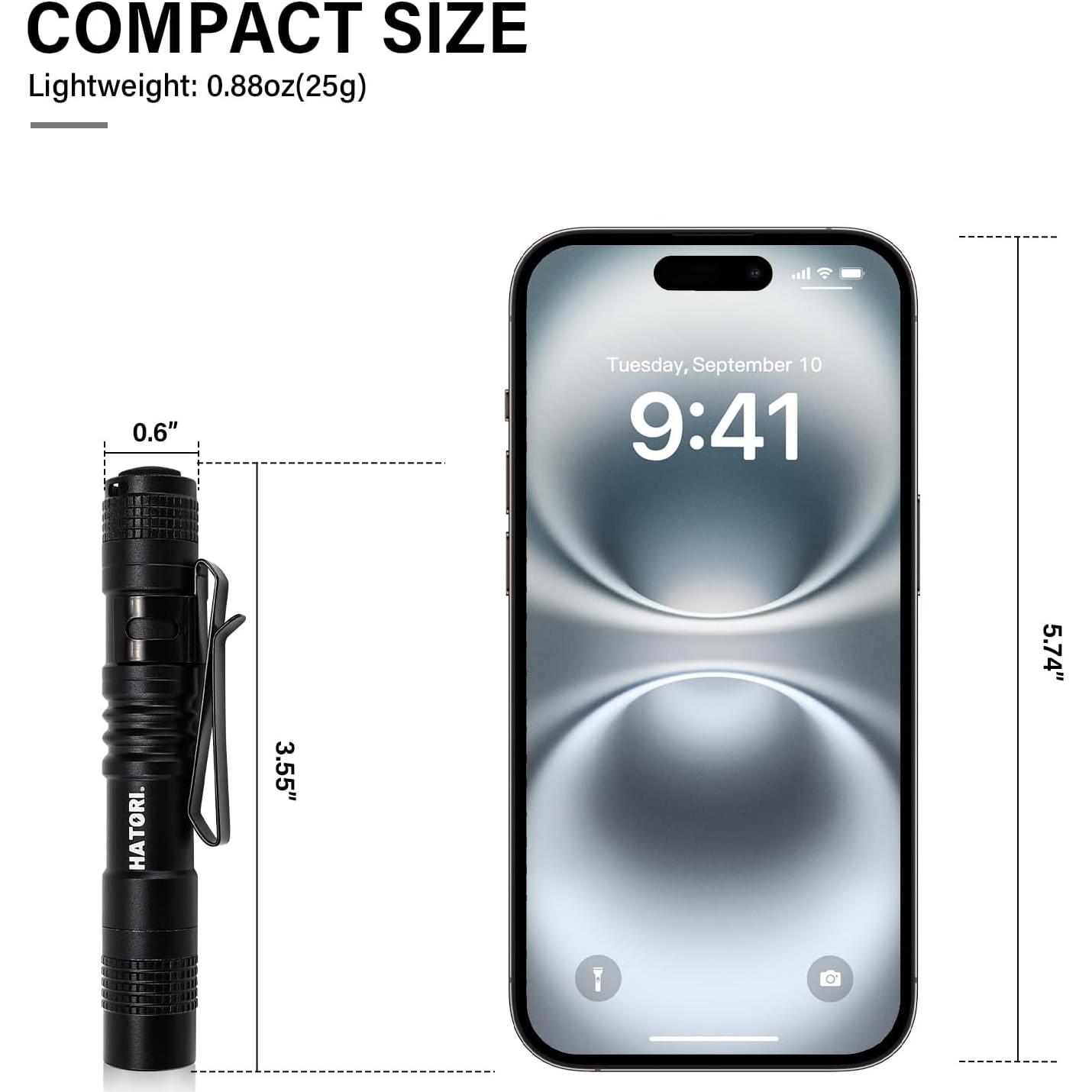Linterna LED Mini Hatori 150 Lúmenes Resistente al Agua