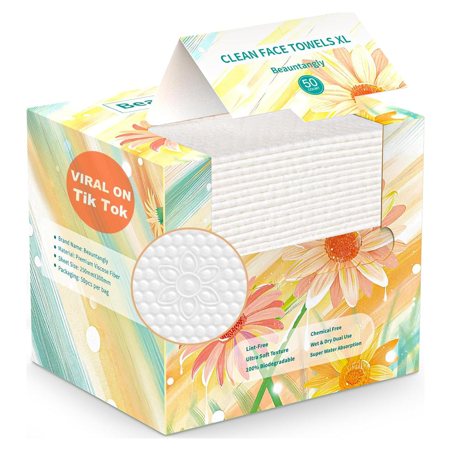 Toallas Faciales Desechables Beauntangly XL 50 Unidades