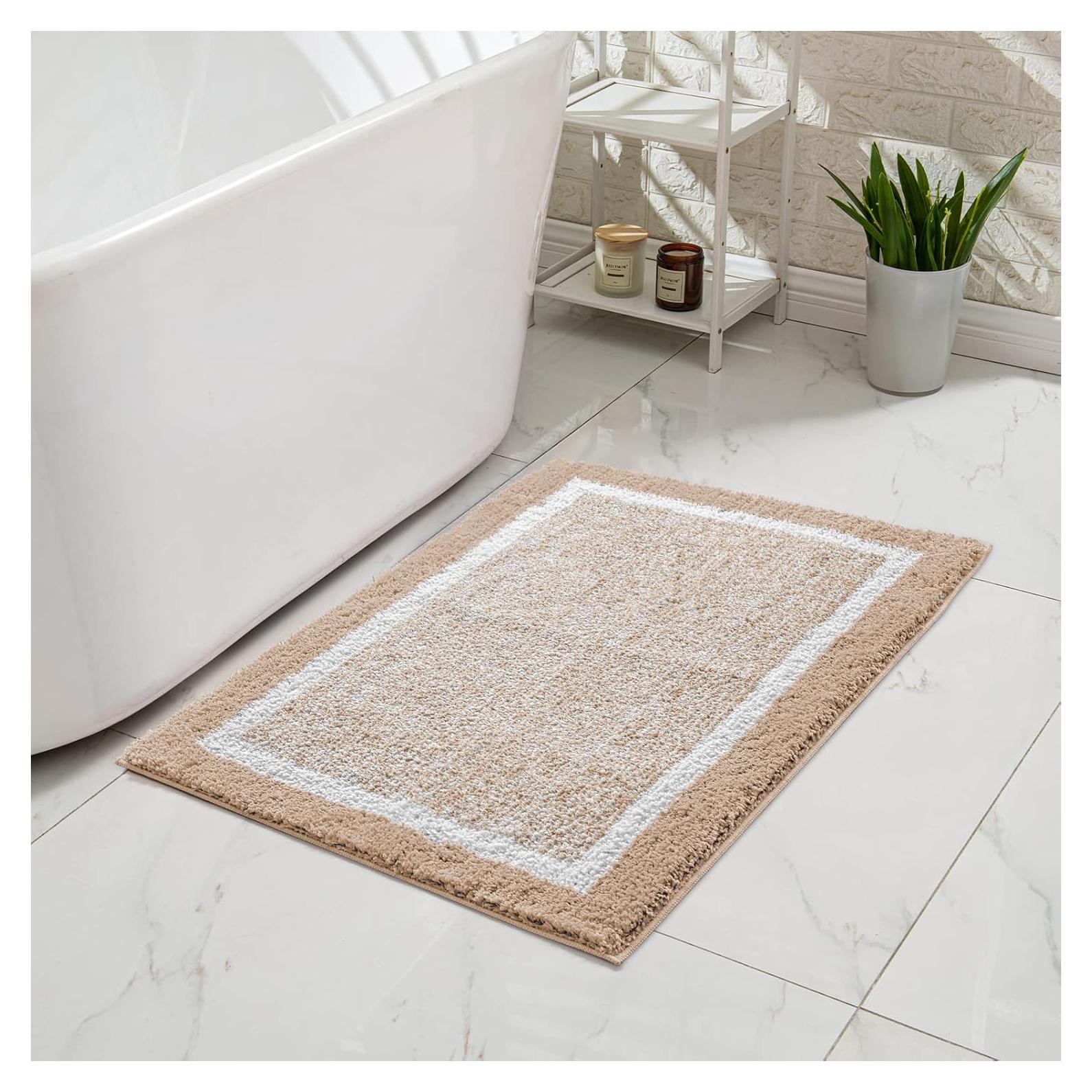 Alfombrilla de Baño CozeCube Beige 61x41 cm Antideslizante