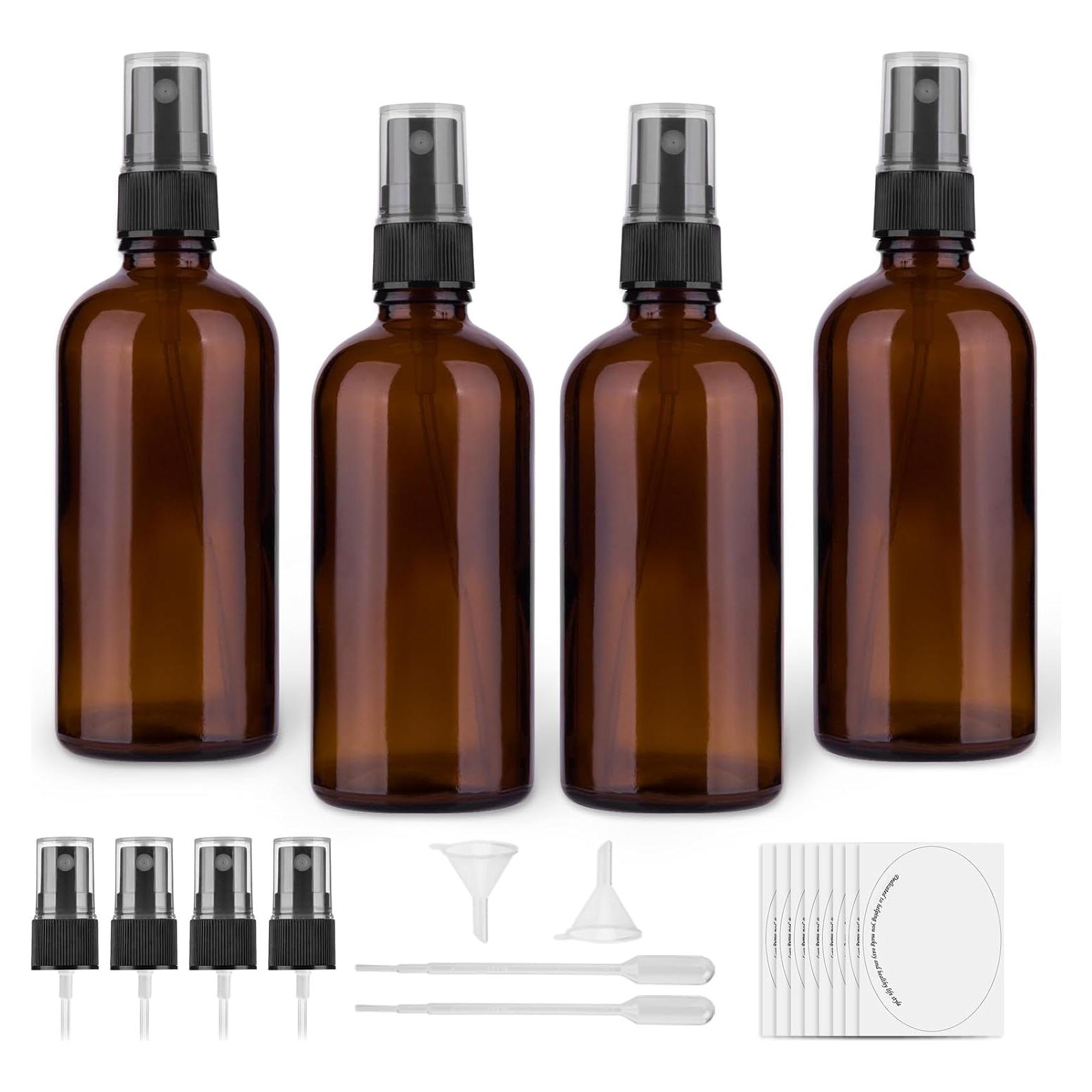 Set de 4 Botellas de Spray de Vidrio Ámbar 120 ml - Hmaimas