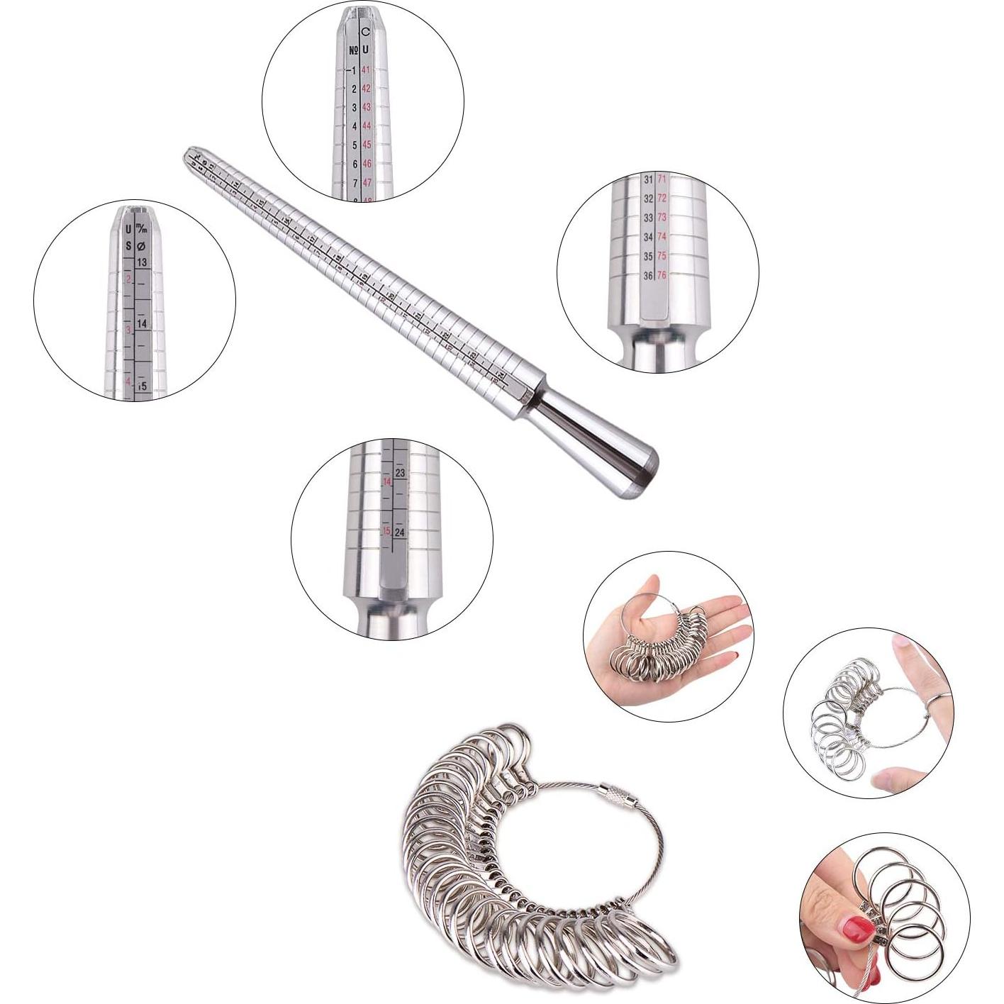 Juego de Herramientas KUUQA para Medir Tallas de Anillos