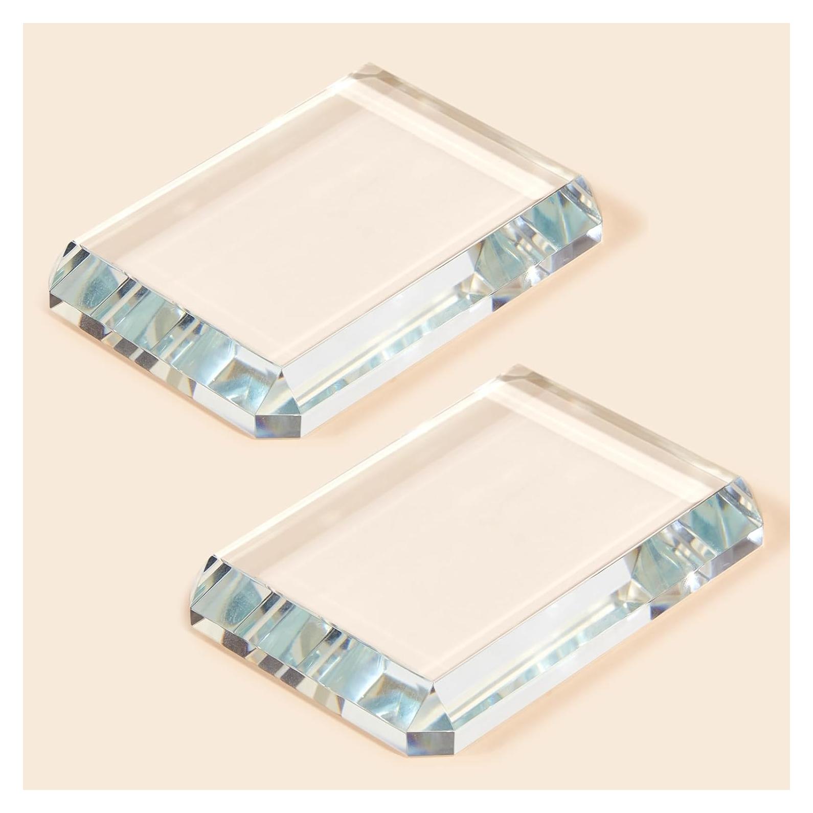 Peso de Papel de Vidrio Seajan Rectangular 2 Pcs 10.16x7.11 cm