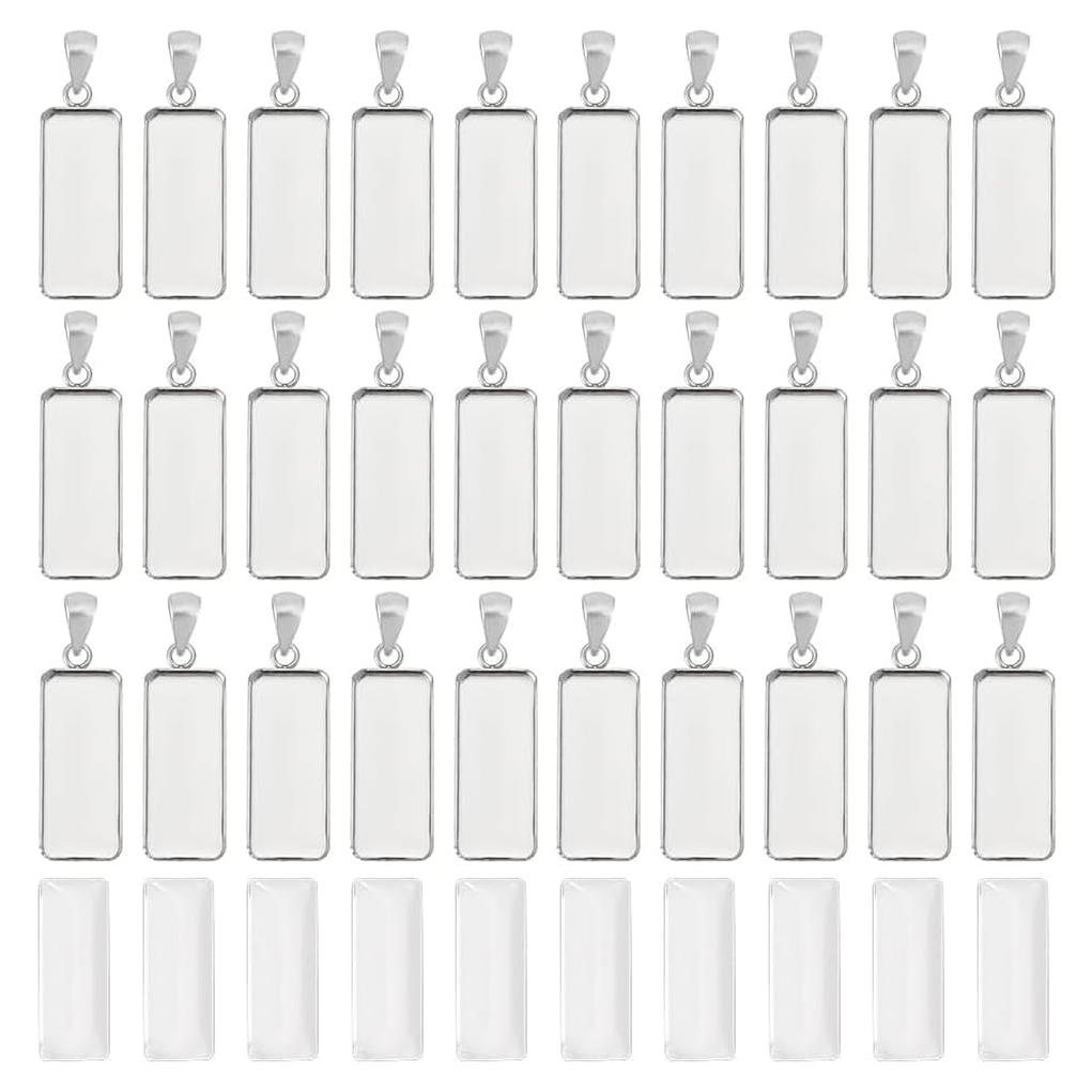 Bandeja Rectangular para Joyería UNICRAFTALE 40pcs Acero Inoxidable