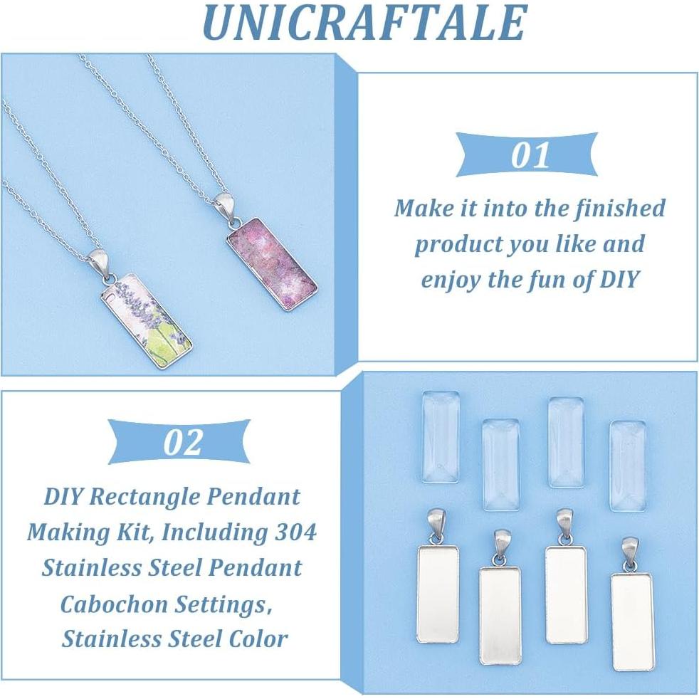 Bandeja Rectangular para Joyería UNICRAFTALE 40pcs Acero Inoxidable