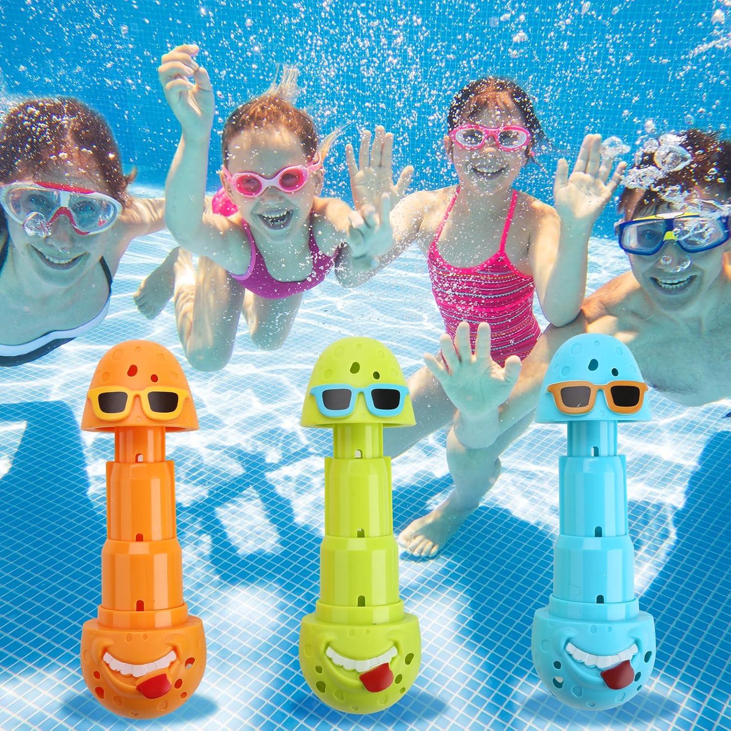 Juguetes de buceo para piscina DOADW 3pcs palos de colores
