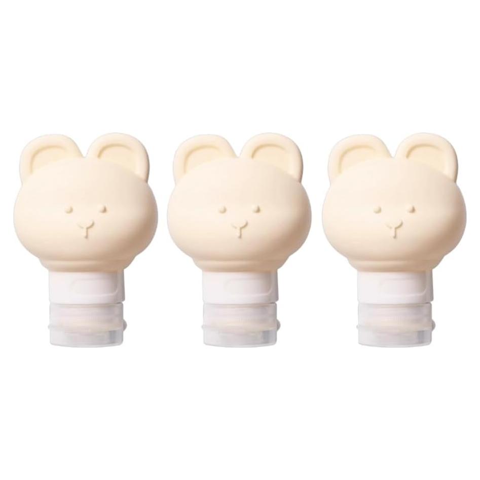 Conjunto de Botellas de Viaje SIFRTOA 3 Pack 80ML Silicona Beige