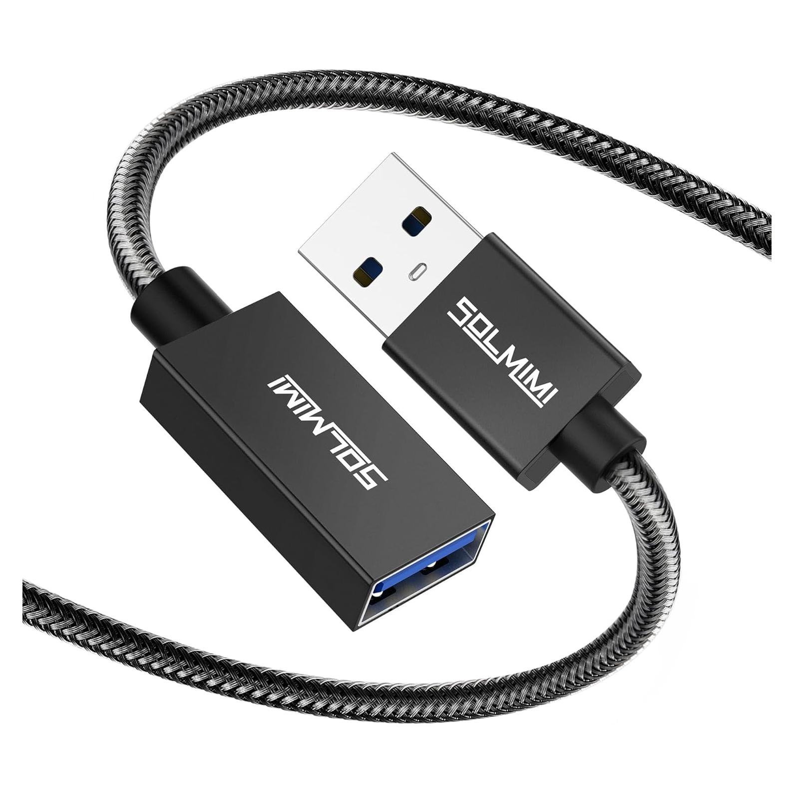 Cable de Extensión USB 3.0 SOLMIMI 1.2m Macho a Hembra
