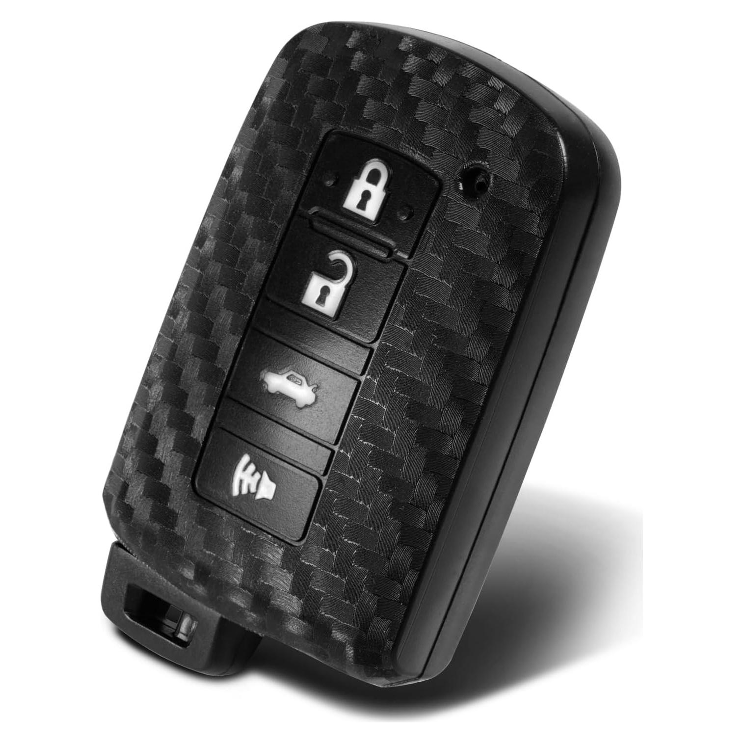 Funda de Llave Silicona Toyota 4 Botones Fibra de Carbono