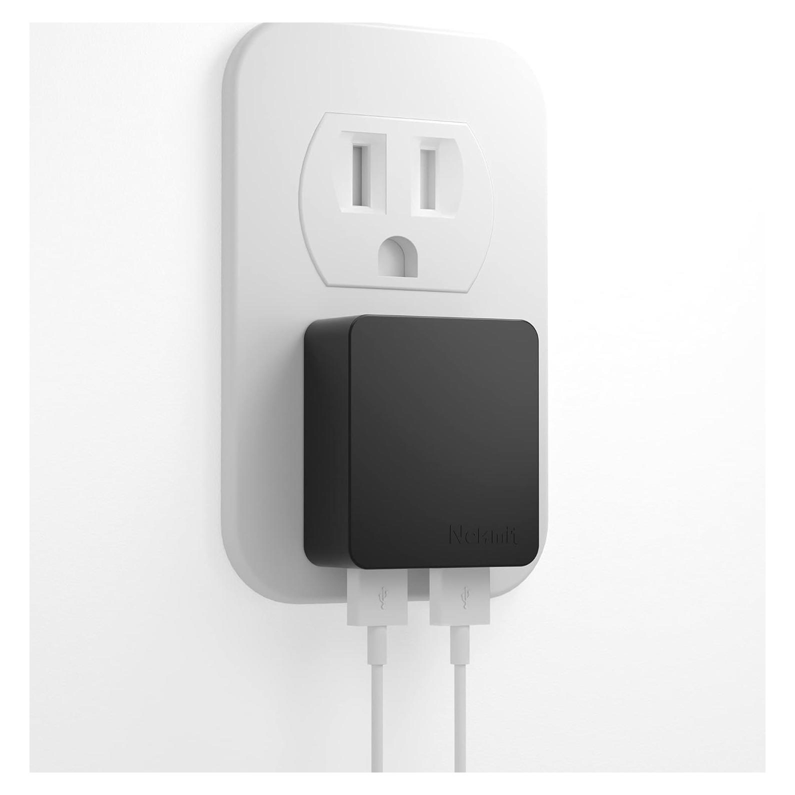 Cargador de pared USB Nekmit Slim 2 Puertos 12W Negro
