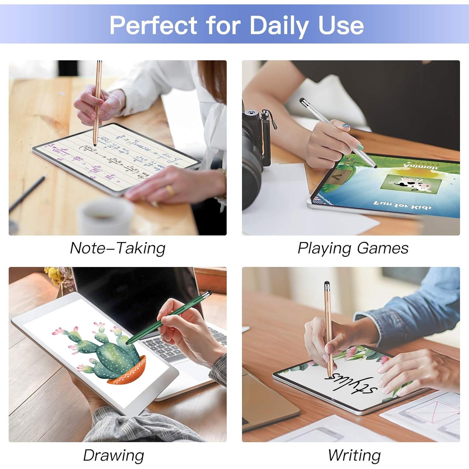 StylusHome Stylus Táctil 2 en 1 con 6 Puntas Reemplazables