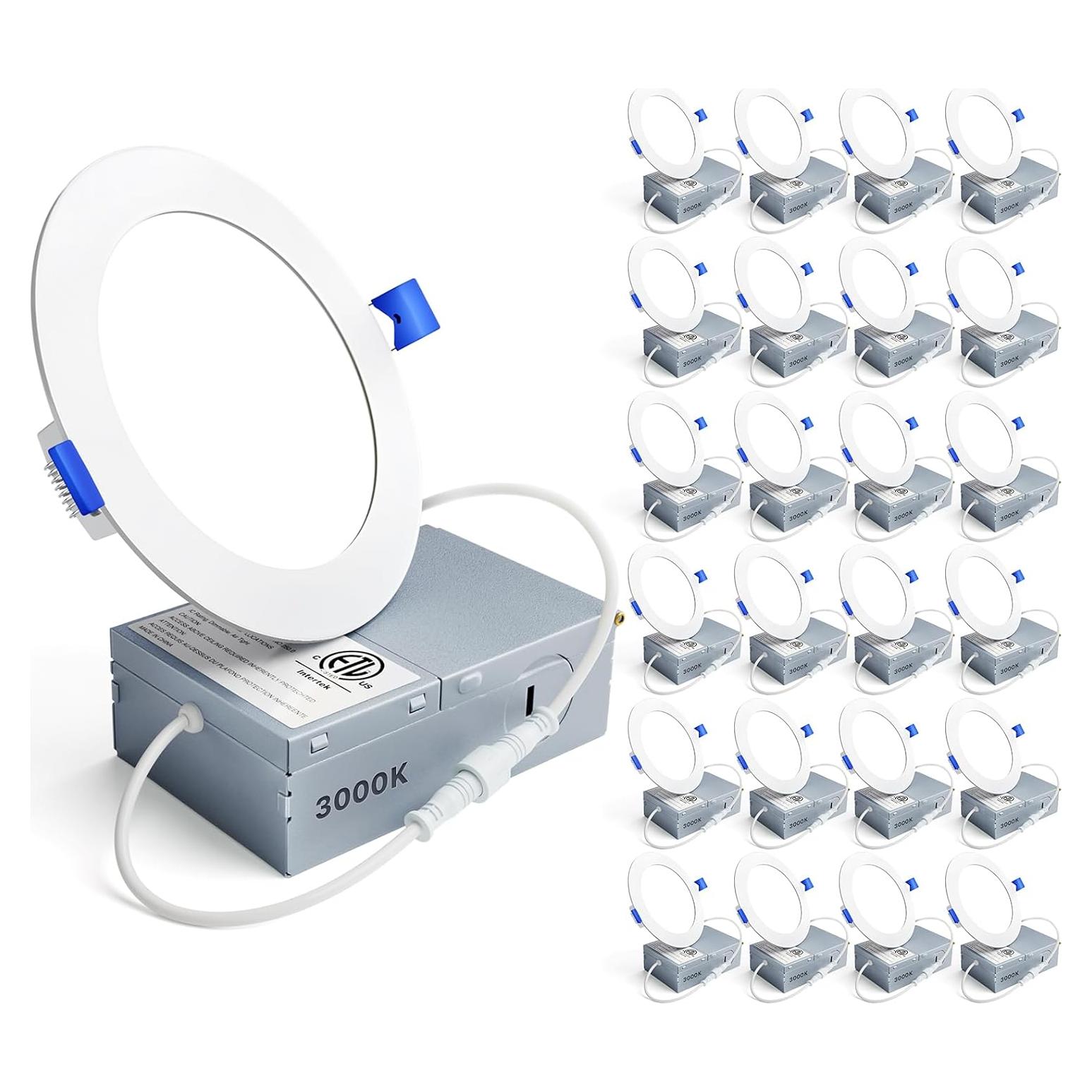 Luz de Techo LED Empotrada Ensenior 24 Paquete 10 cm 3000K