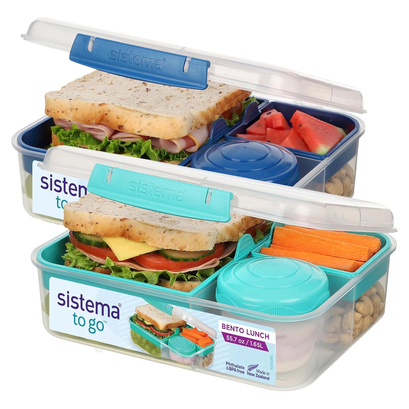 Bento Box Cubes Sistema 1.25 L Mediano Verde Menta y Azul