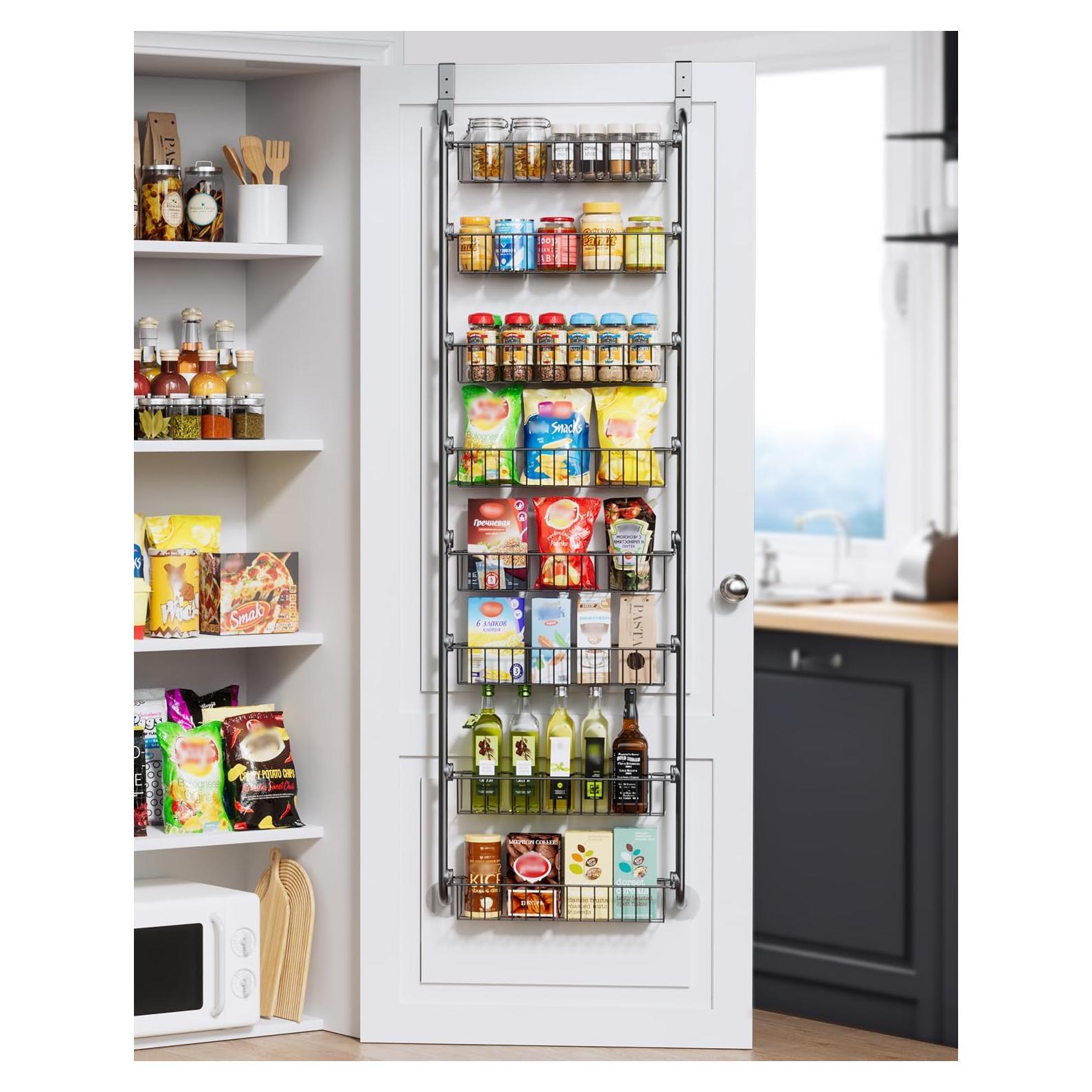 Organizador de Puerta Delamu 8 Niveles Metal Negro 43.2x20.6 cm