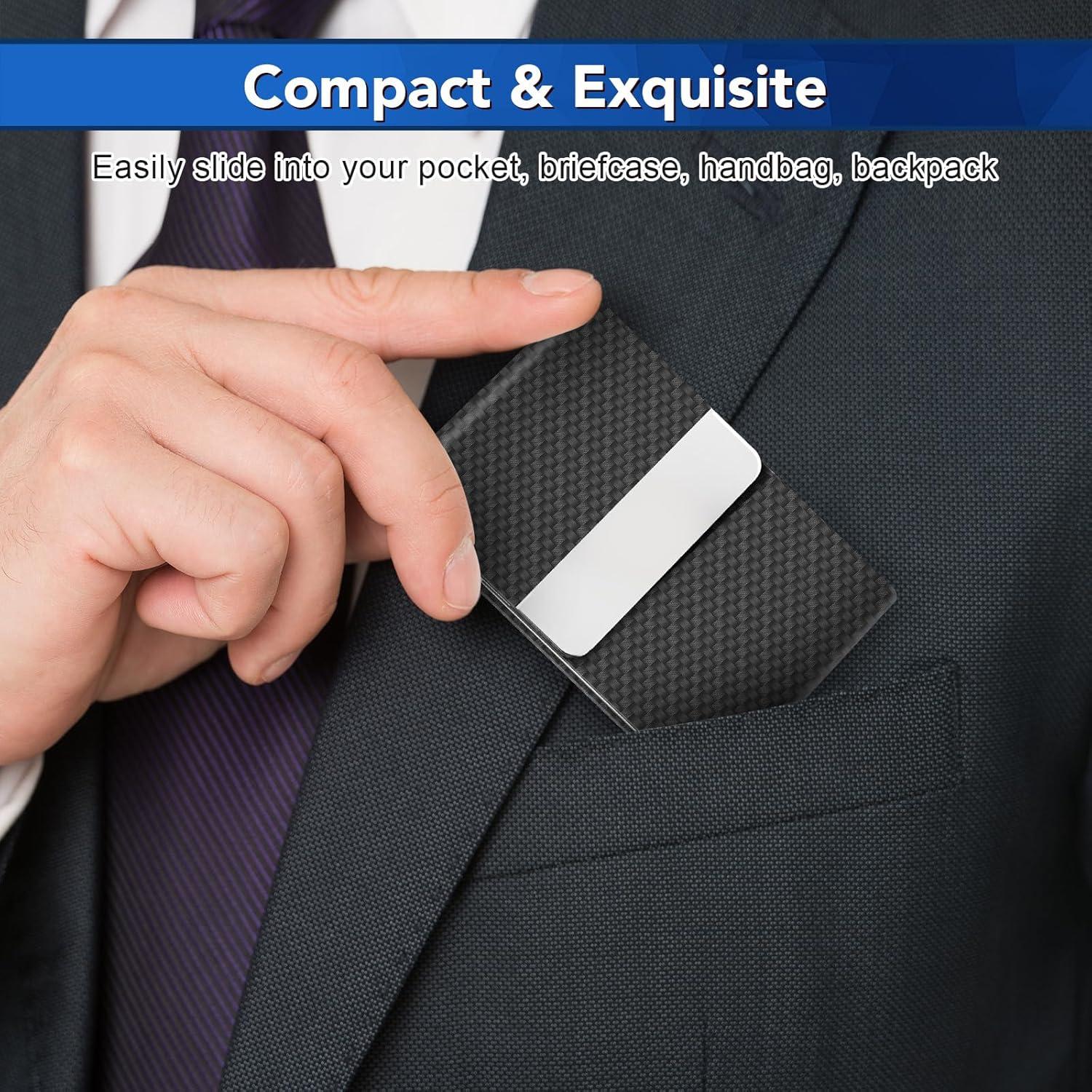 Estuche para Tarjetas de Negocios DMFLY - Cuero PU RFID Negro