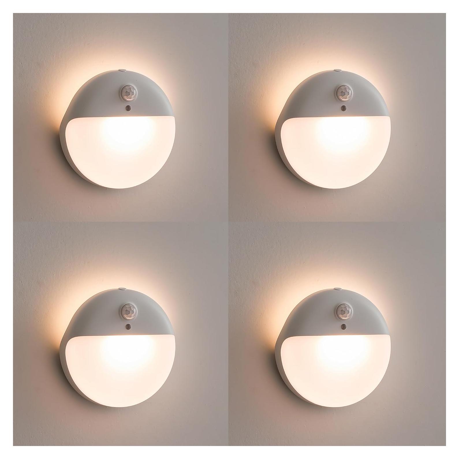 Paquete de 4 luces nocturnas YUNLEX con sensor de movimiento