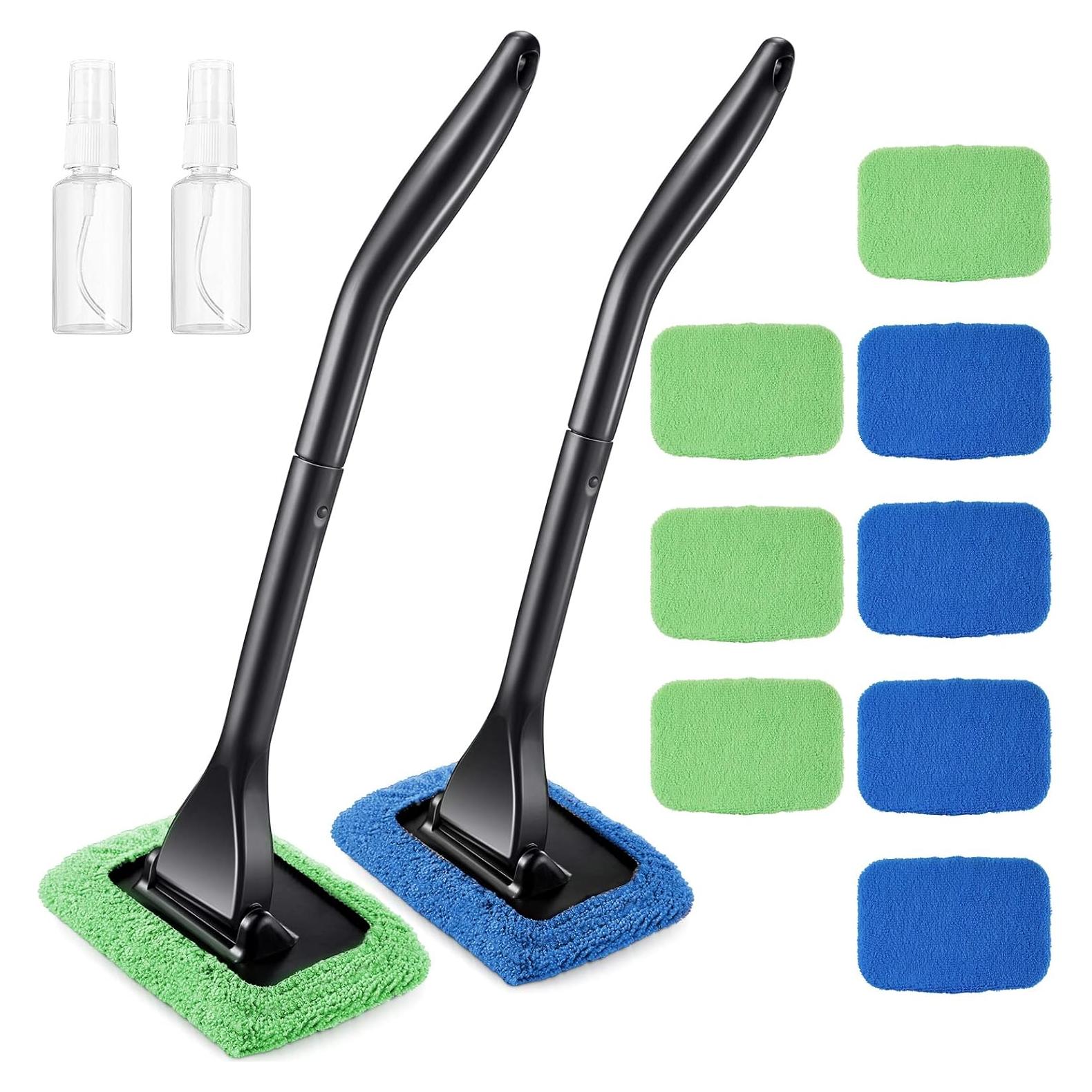 Juego de limpieza de parabrisas Frienda con 2 botellas y paños