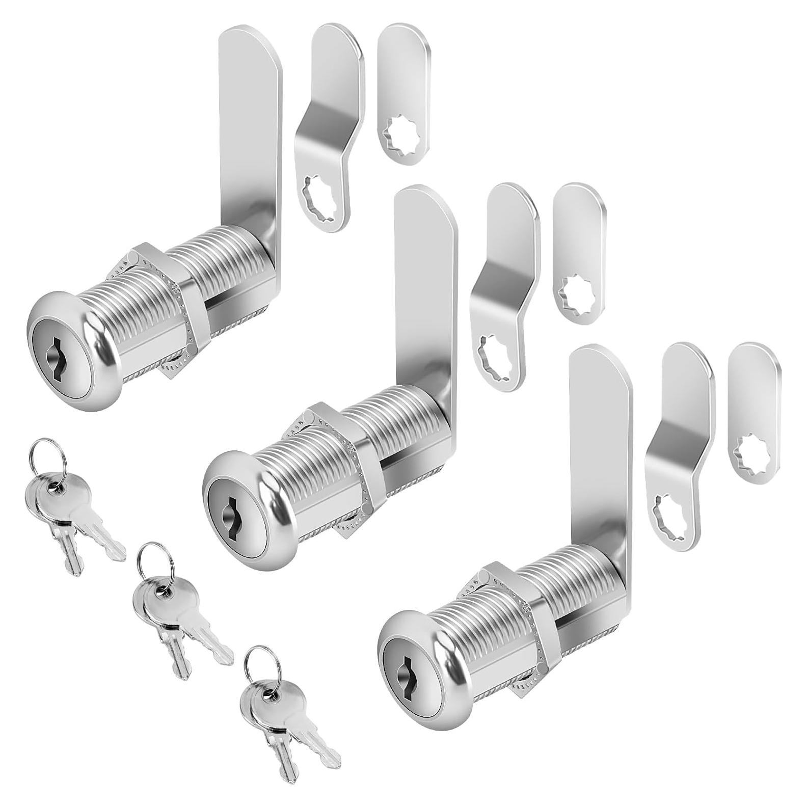 Cerraduras de Gabinete Cylinnda 1.5" con Llaves Iguales - 3 Paquetes