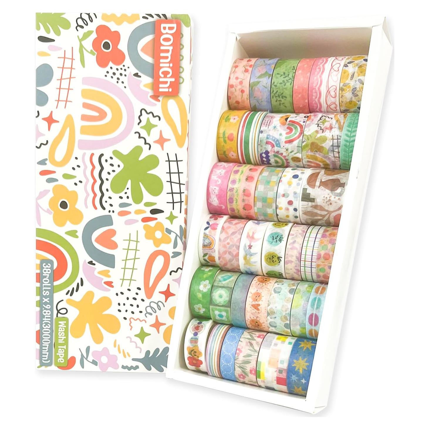 38 Rollos de Cinta Washi Bomichi para Scrapbooking y Manualidades
