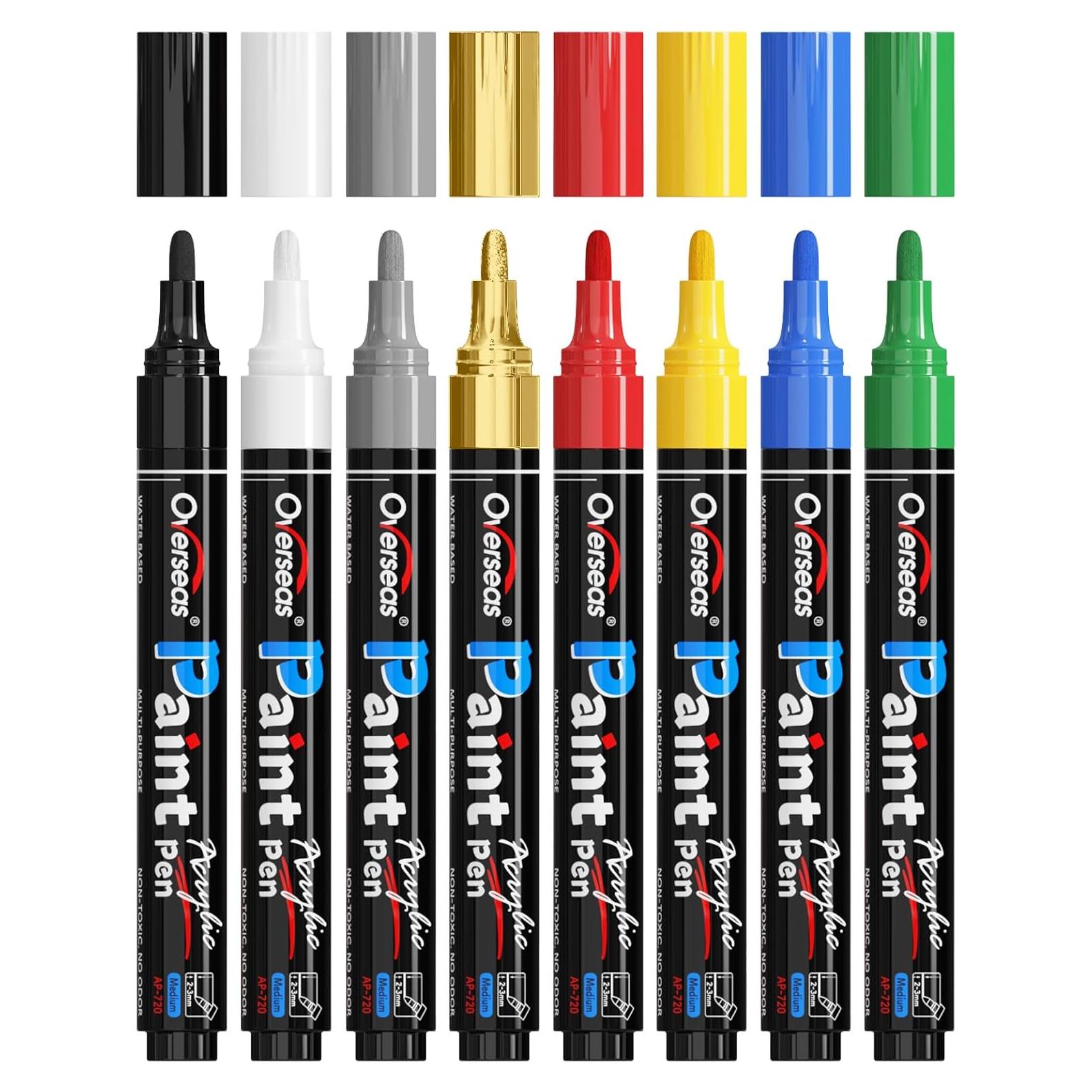 Marcadores de Pintura Acrílica Overseas - 8 Colores Multicolor