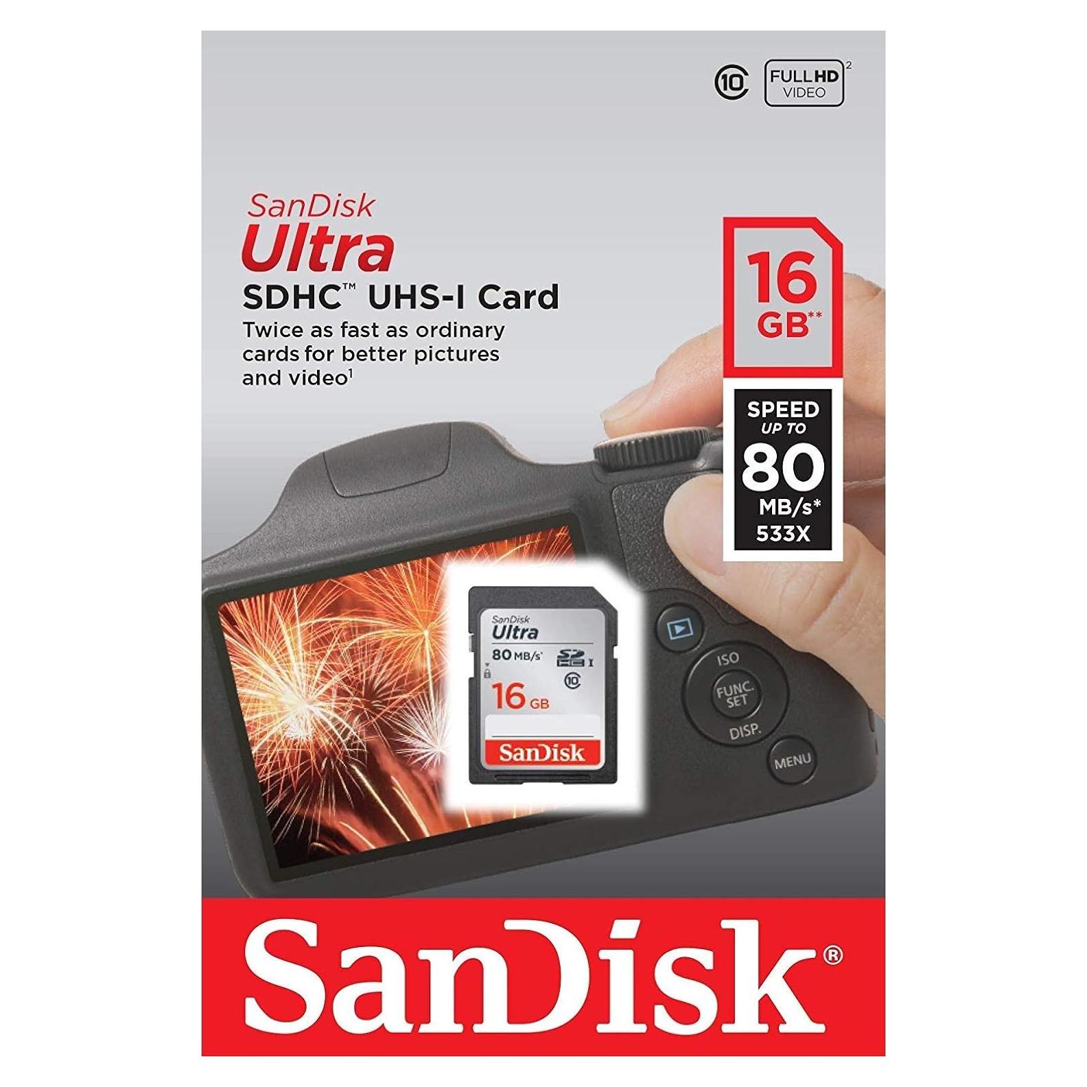 Tarjeta de Memoria SDHC SanDisk Ultra 16GB Clase 10 40MB/s