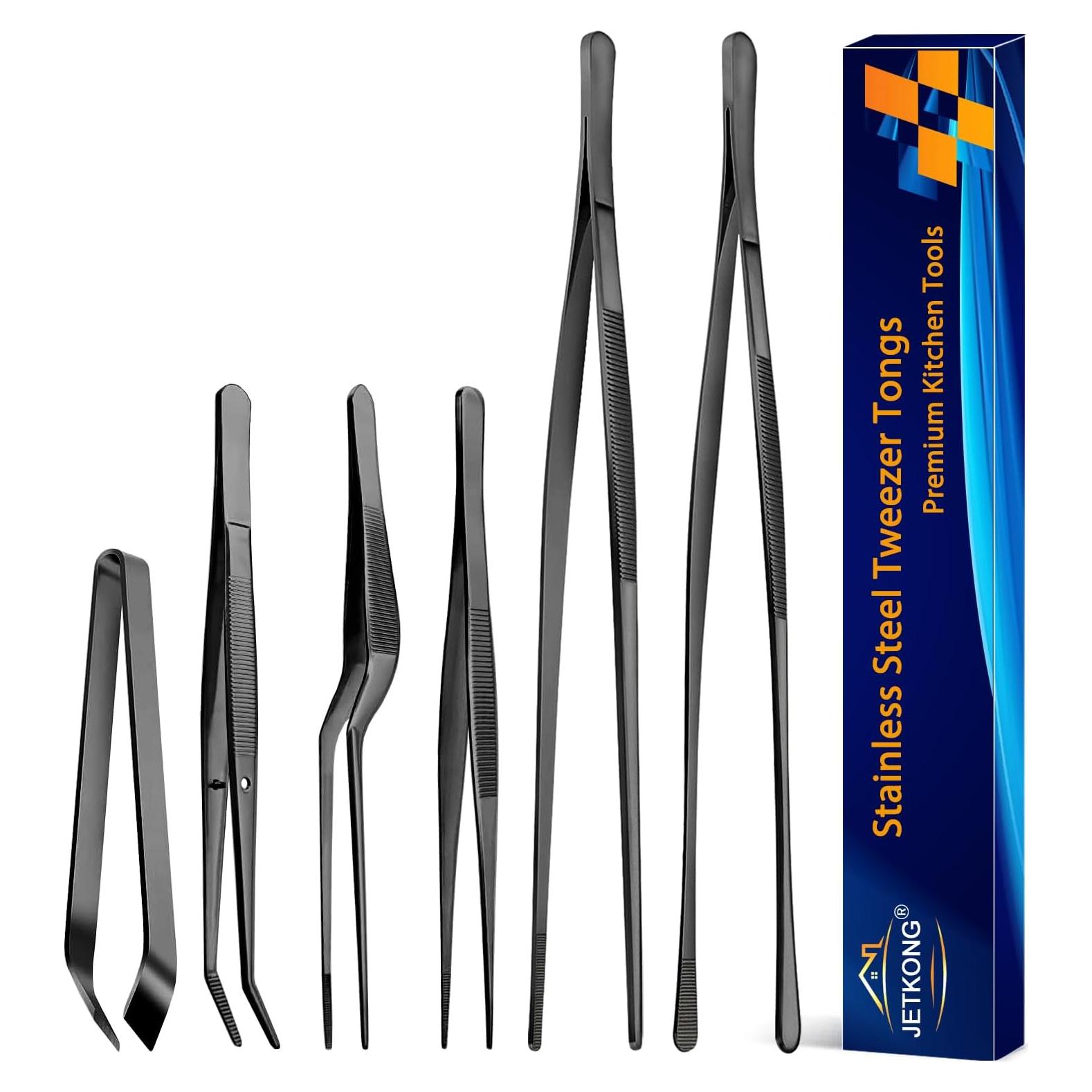Juego de Pinzas de Cocina JETKONG 6 Pcs Acero Inoxidable 30.48 cm