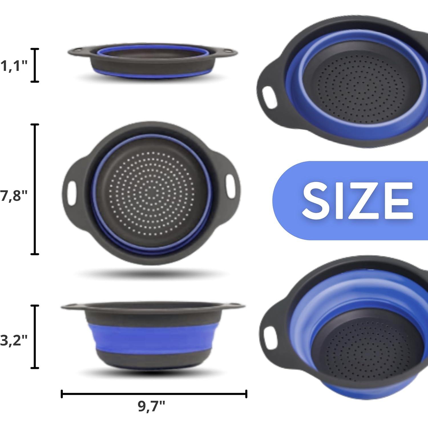 Colador Plegable de Silicona YARRD Azul 24.6x19.8 cm