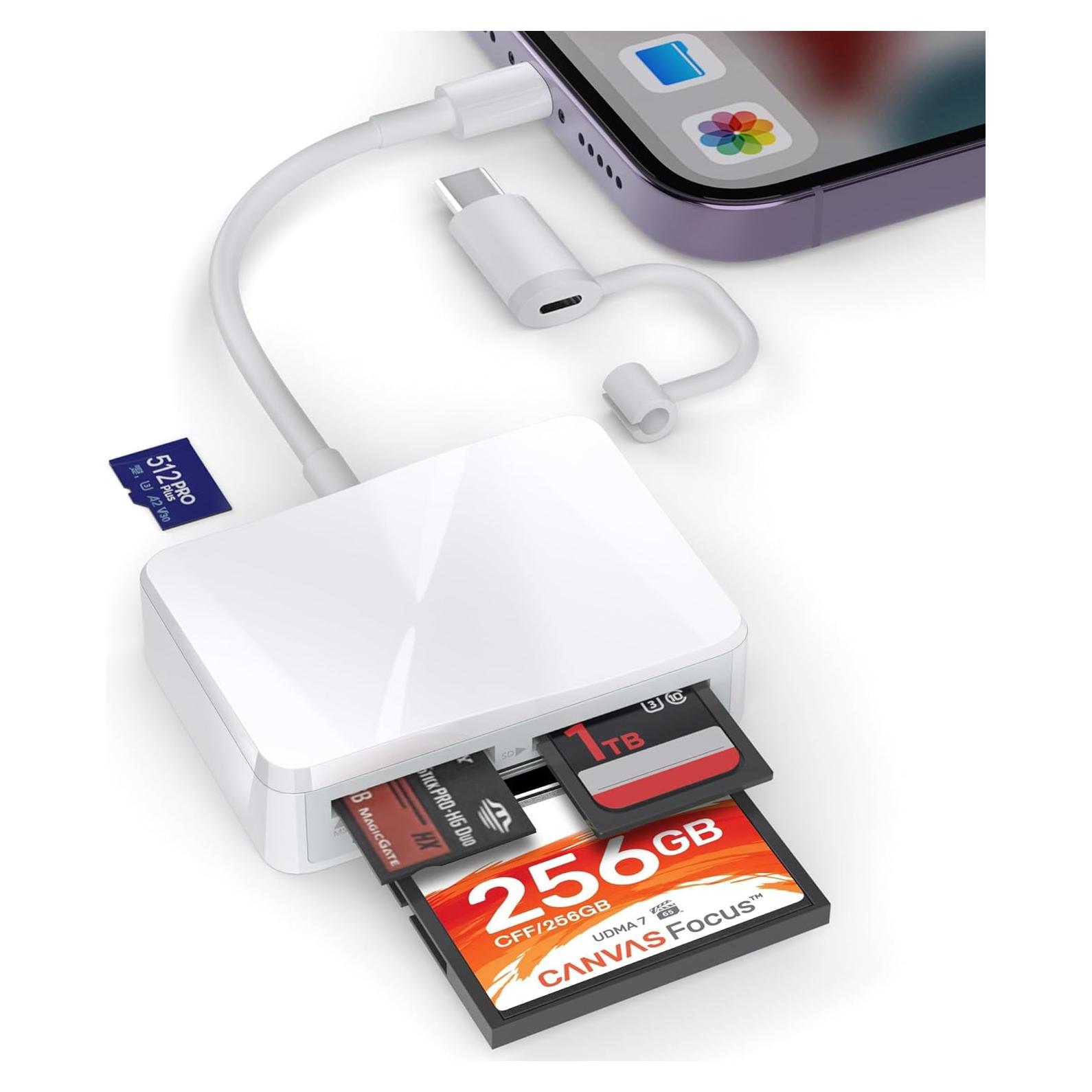 Lector de Tarjetas SD TIANSONG 4 en 1 USB-C y Lightning