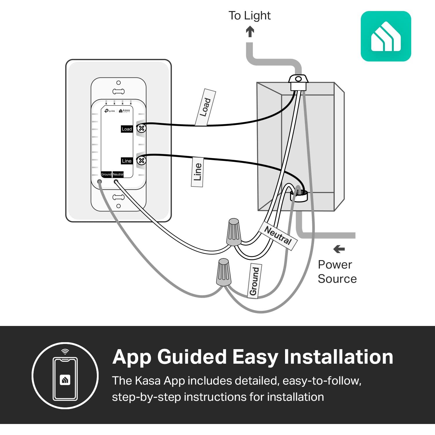 Interruptor Regulador Inteligente Kasa KS220 Wi-Fi 2.4GHz