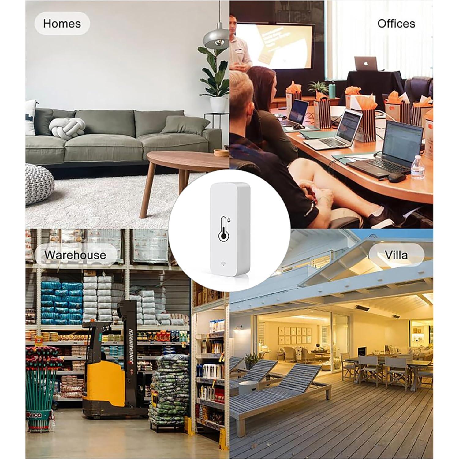 Sensor de Termómetro e Higrómetro WiFi Wayfutre TH001, Monitoreo Remoto