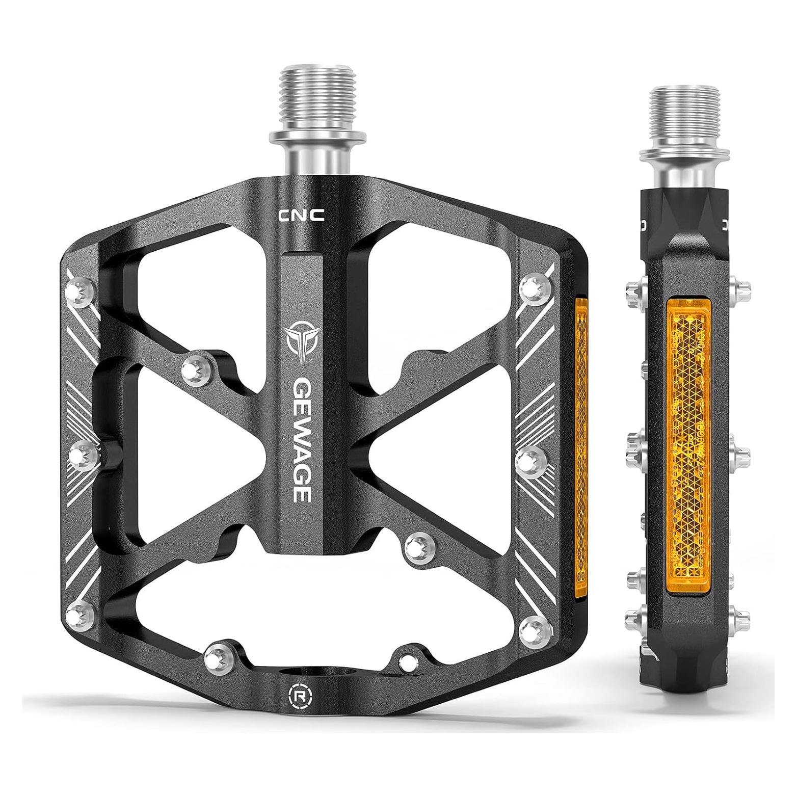 Pedales de Bicicleta GEWAGE M 9/16" con Reflectores y Rodamientos