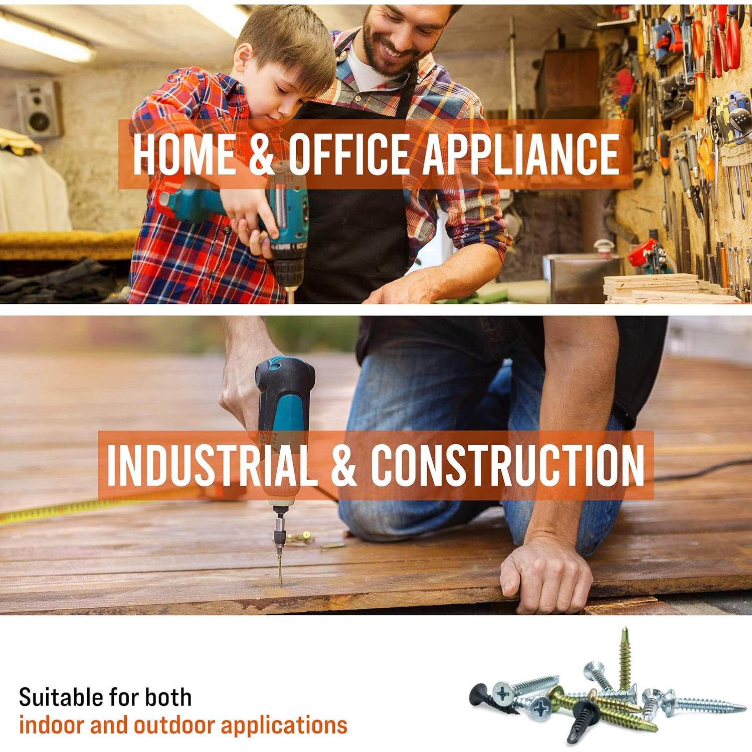 Kit de Tornillos Autoperforantes MYTOW 250 Pcs Multiuso