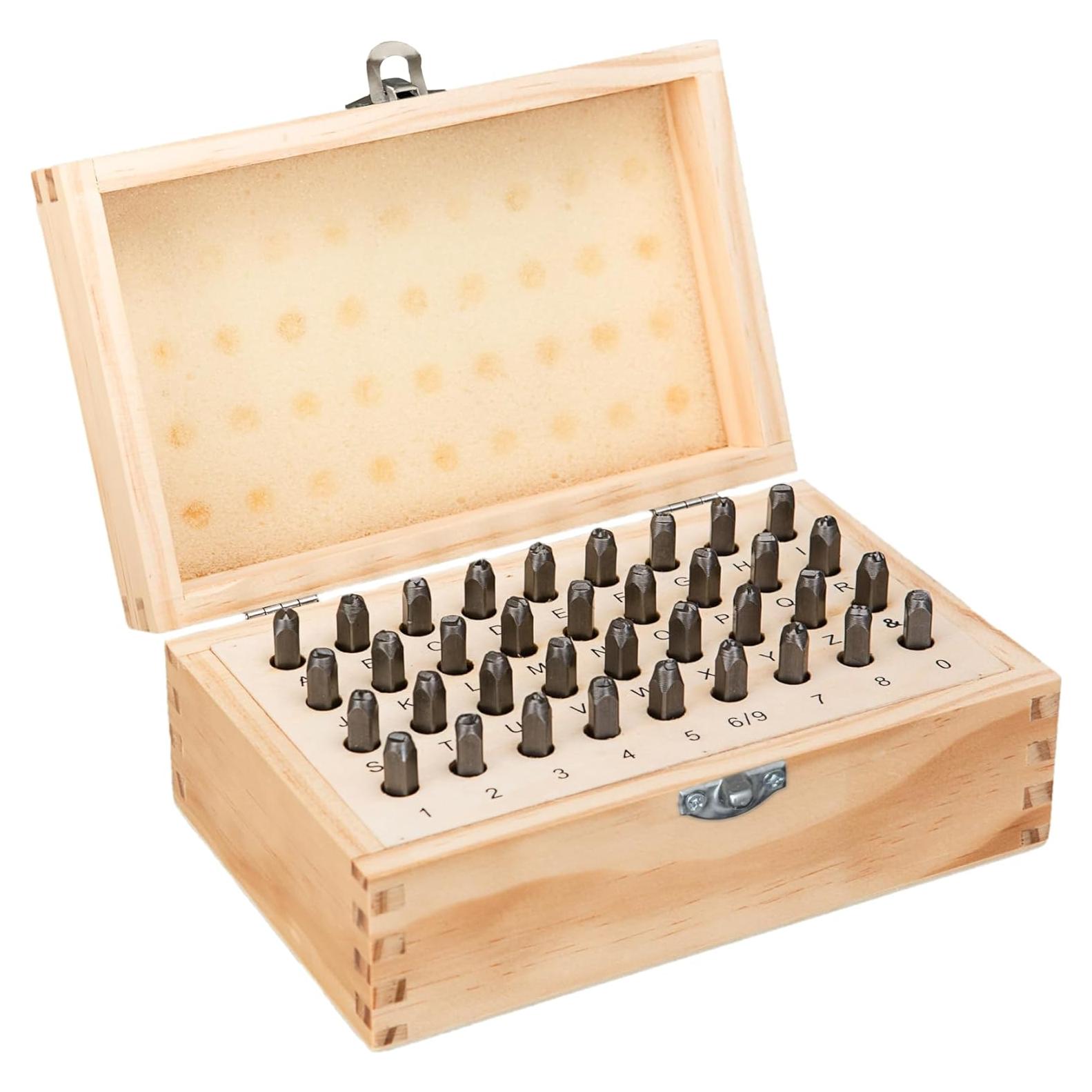 Juego de Sellos de Letras y Números HimaPro 36pcs Acero 3mm