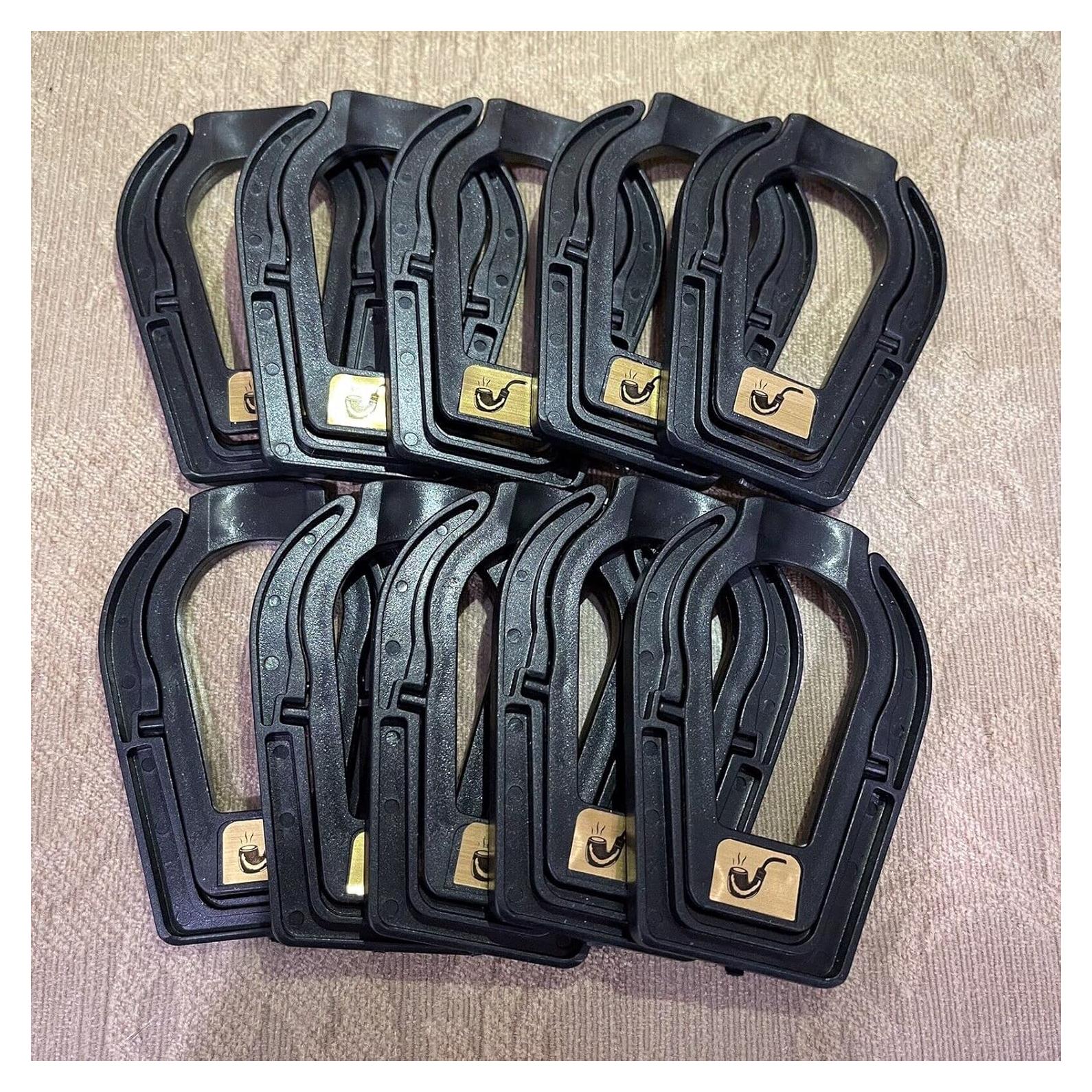 Lote de 10 Soportes Plegables para Pipas de Fumar Negro