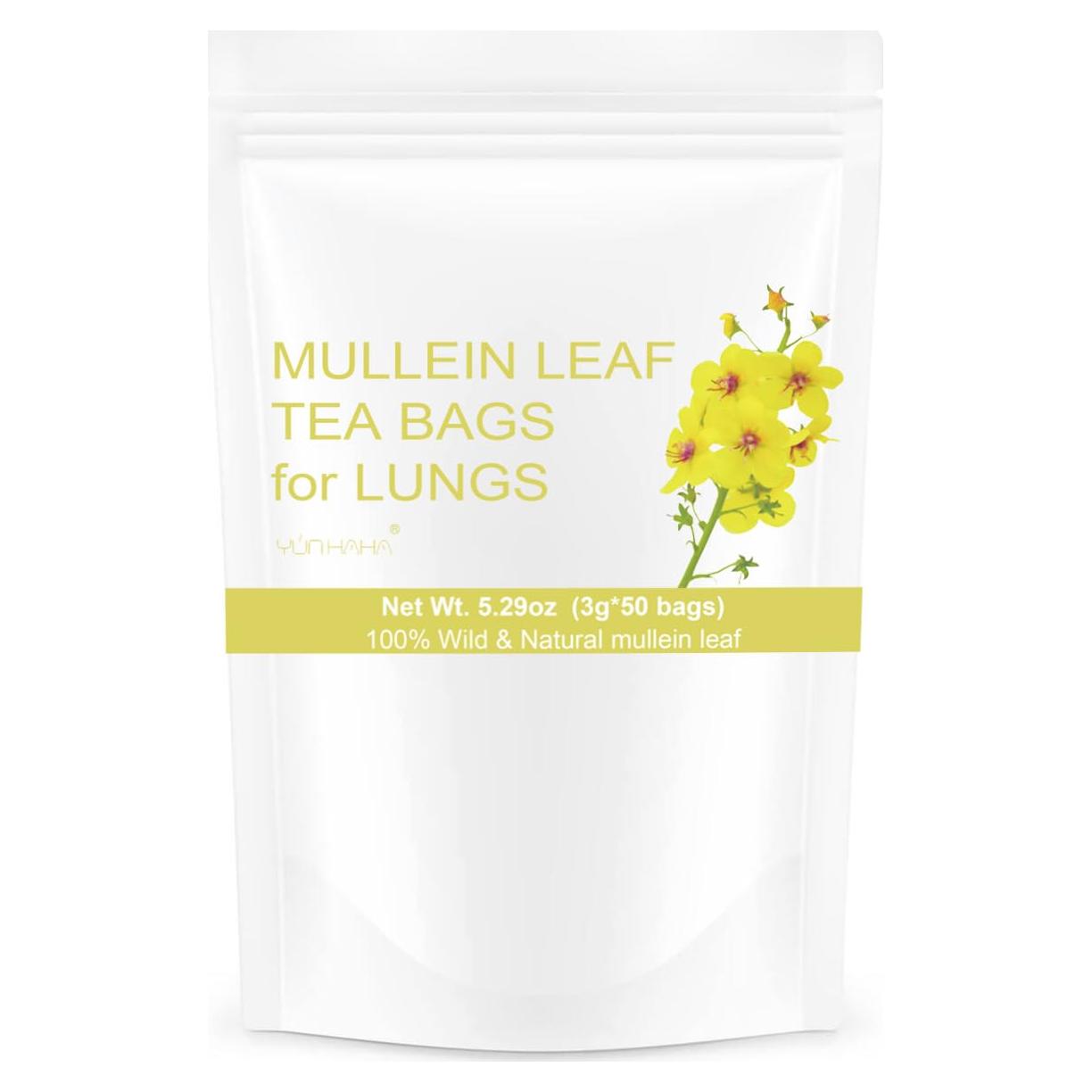 50 Bolsas de Té de Mullein VitalForest - Detox Pulmones 3g