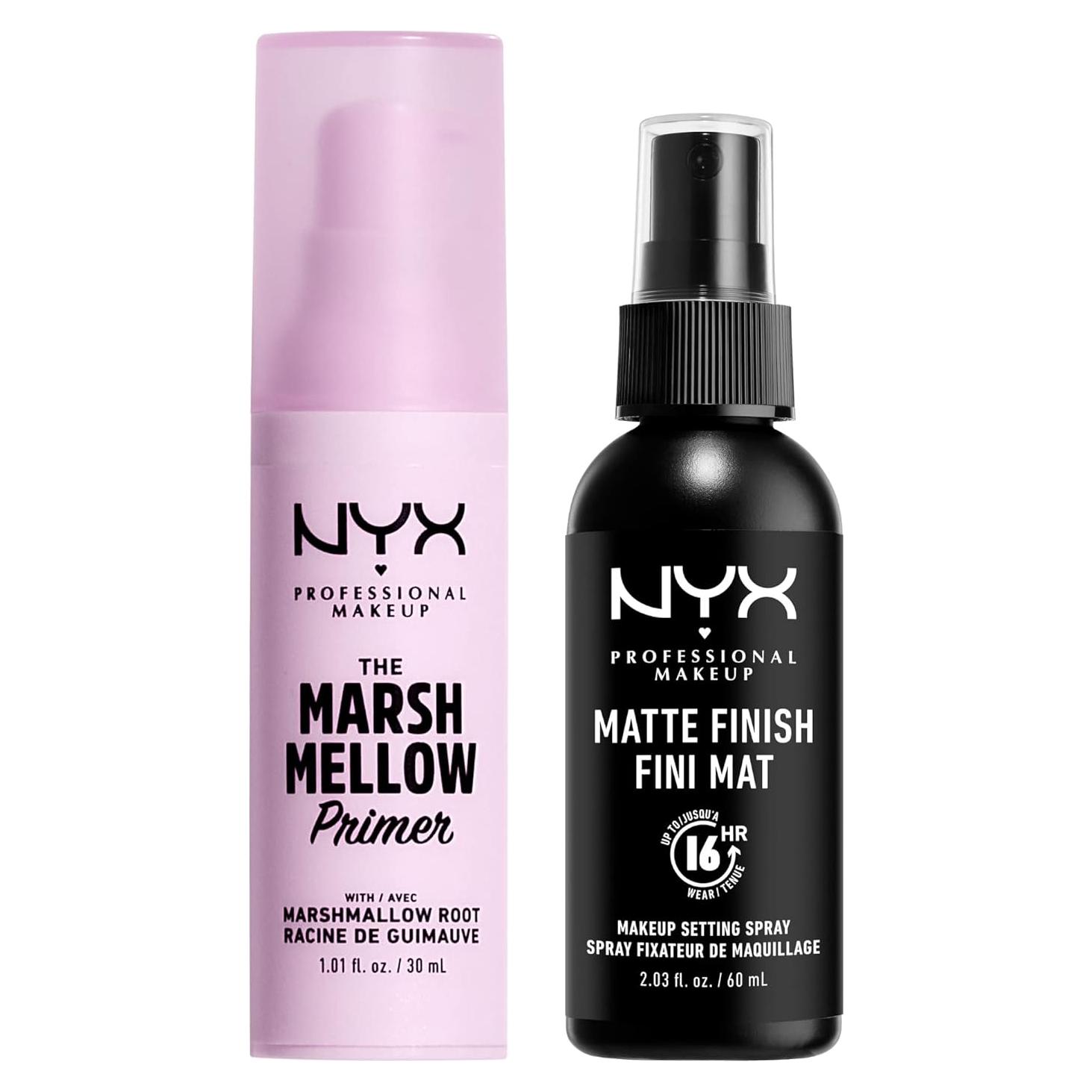 Kit de Maquillaje NYX: Primer Suavizante + Spray Fijador Mate