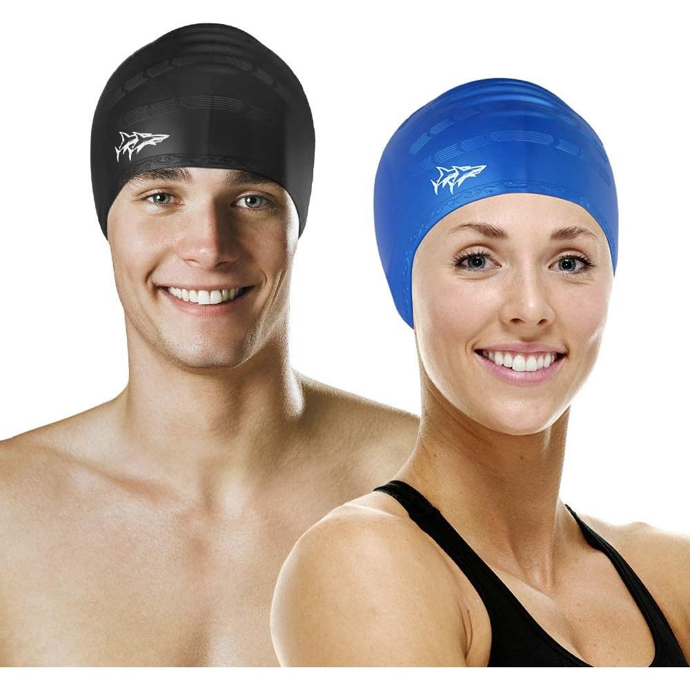 Gorro de Natación Cimkiz Silicona Premium Unisex Negro/Azul