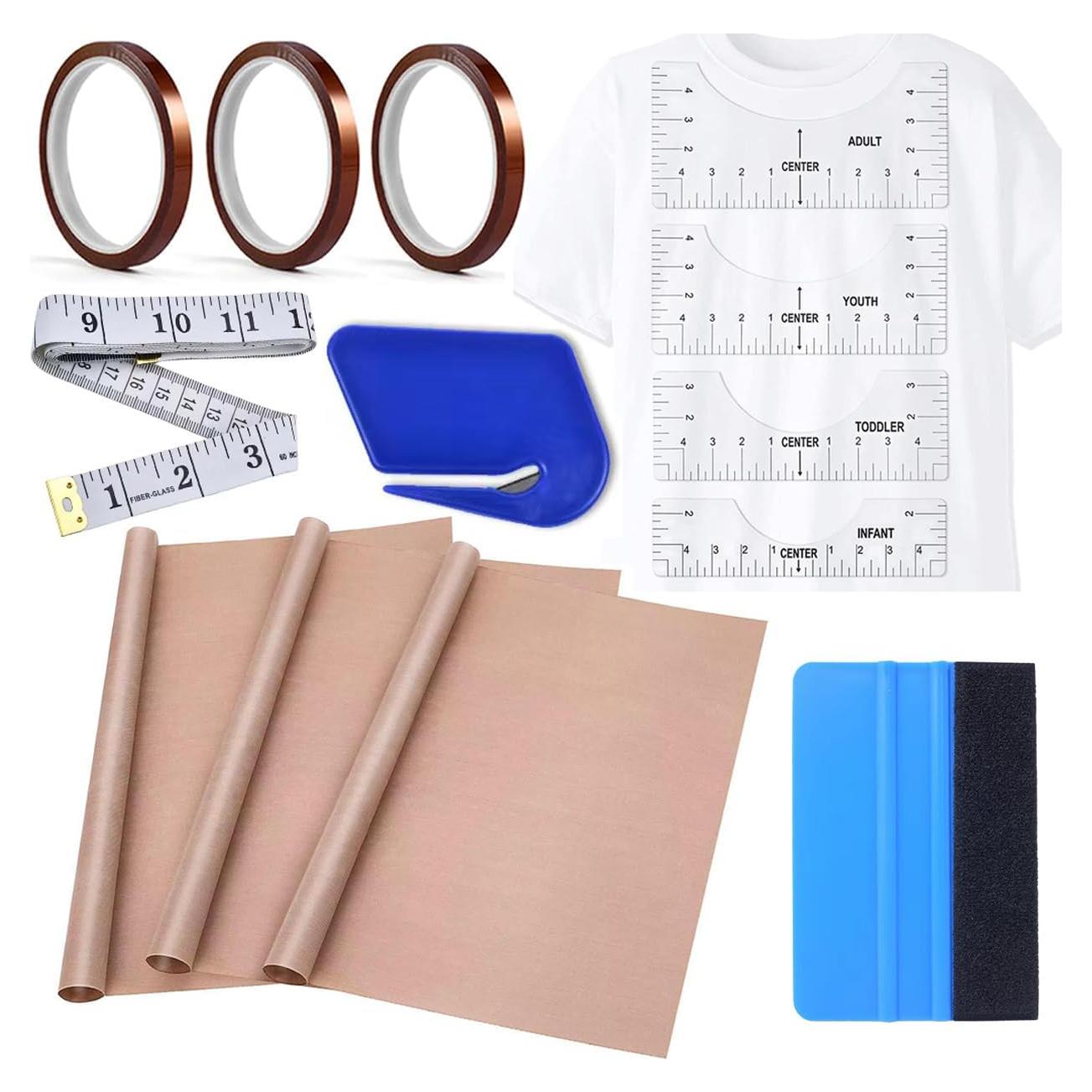 Kit de herramientas para sublimación YOUlDIANZI - 4 reglas, 3 hojas de teflón 30.48 x 40.64 cm