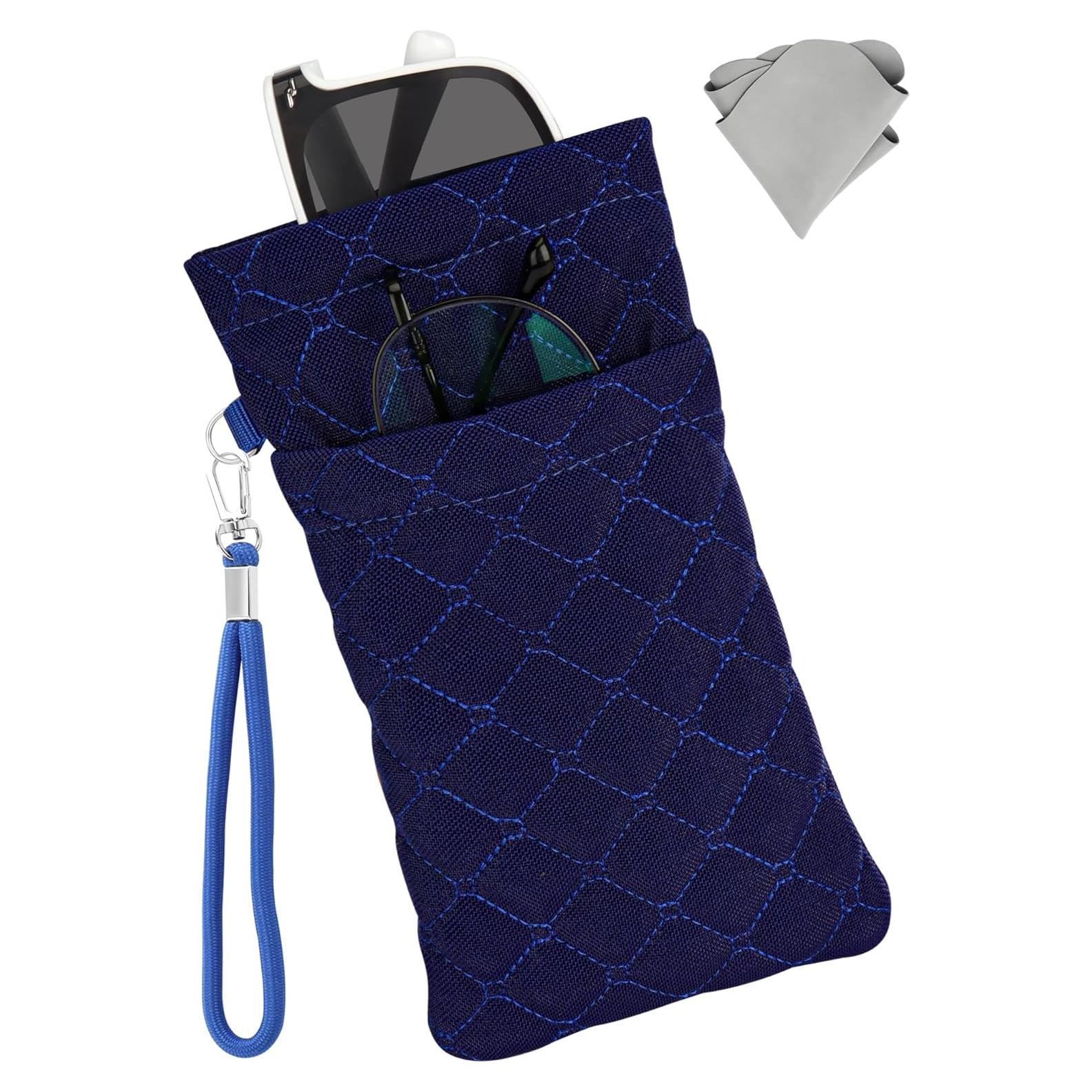 Estuche Doble para Gafas WAWOHERRNS Azul - Viaje Suave 2 Pares