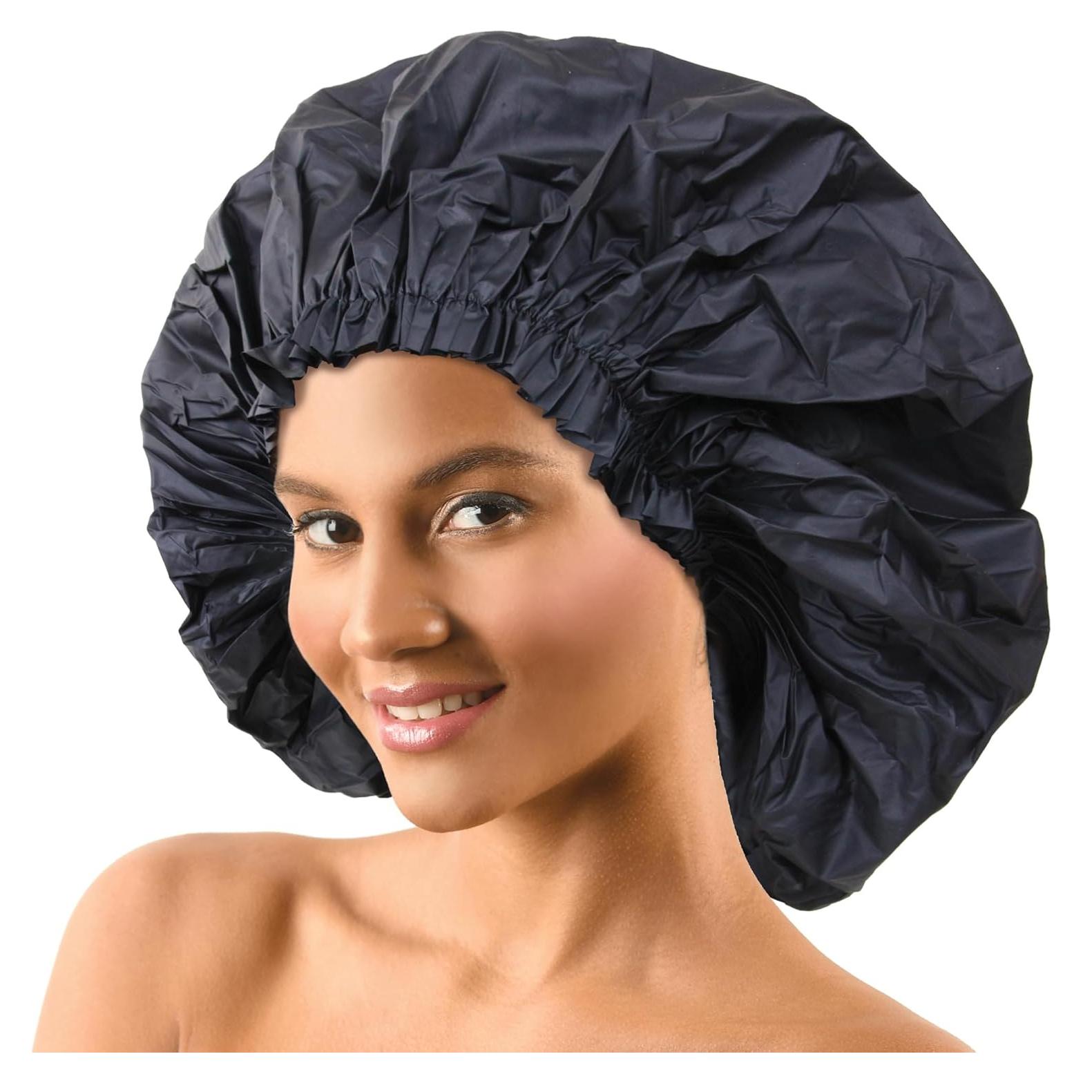 Gorro de Ducha Super Jumbo Donna Impermeable Negro Reutilizable