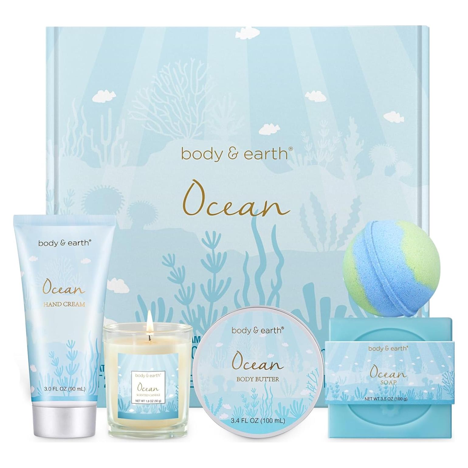 Set de Regalo de Spa para Mujeres Body & Earth 5 Piezas Aroma Océano
