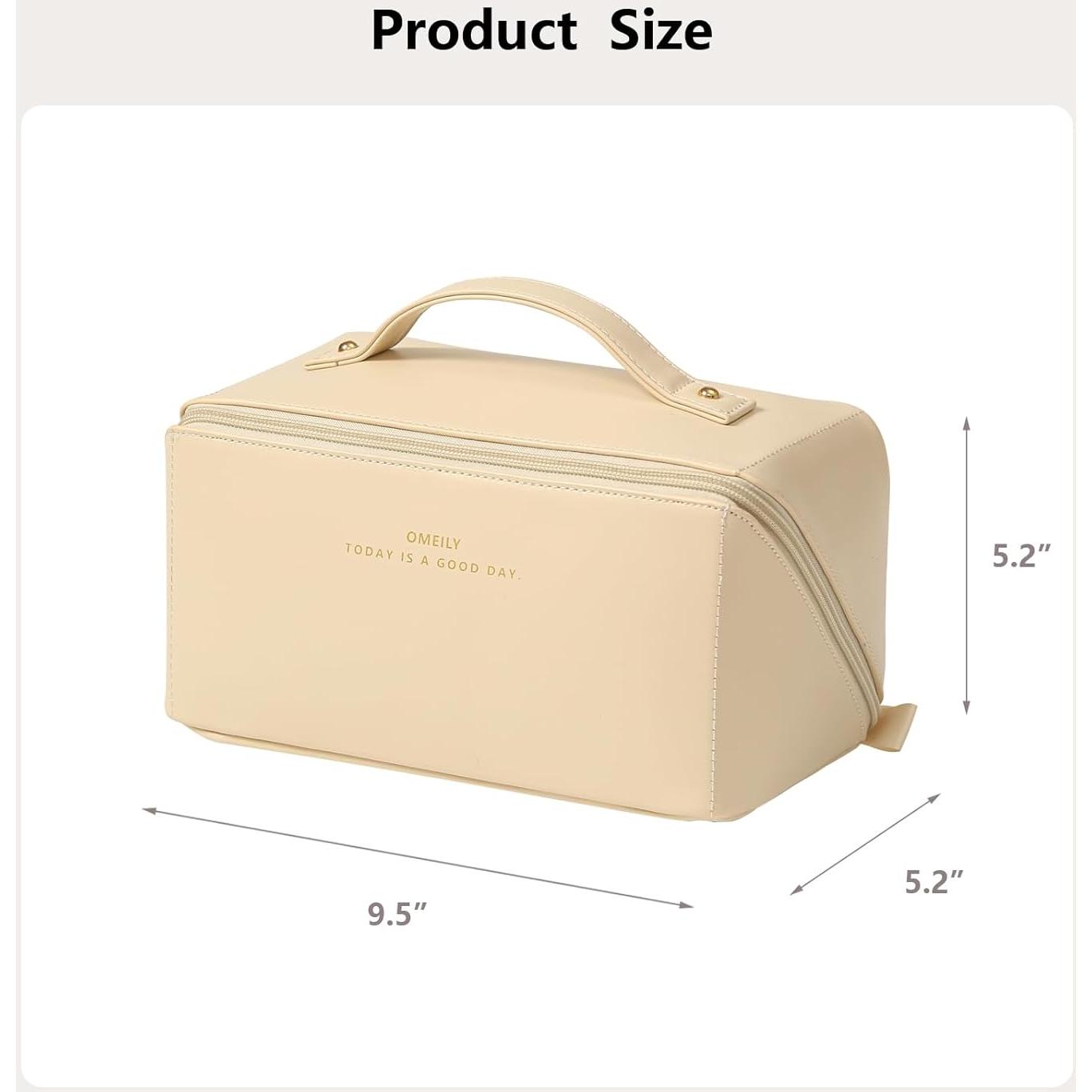 Organizador de Maquillaje de Viaje Omeily Beige 24.1x13.2x13.2 cm