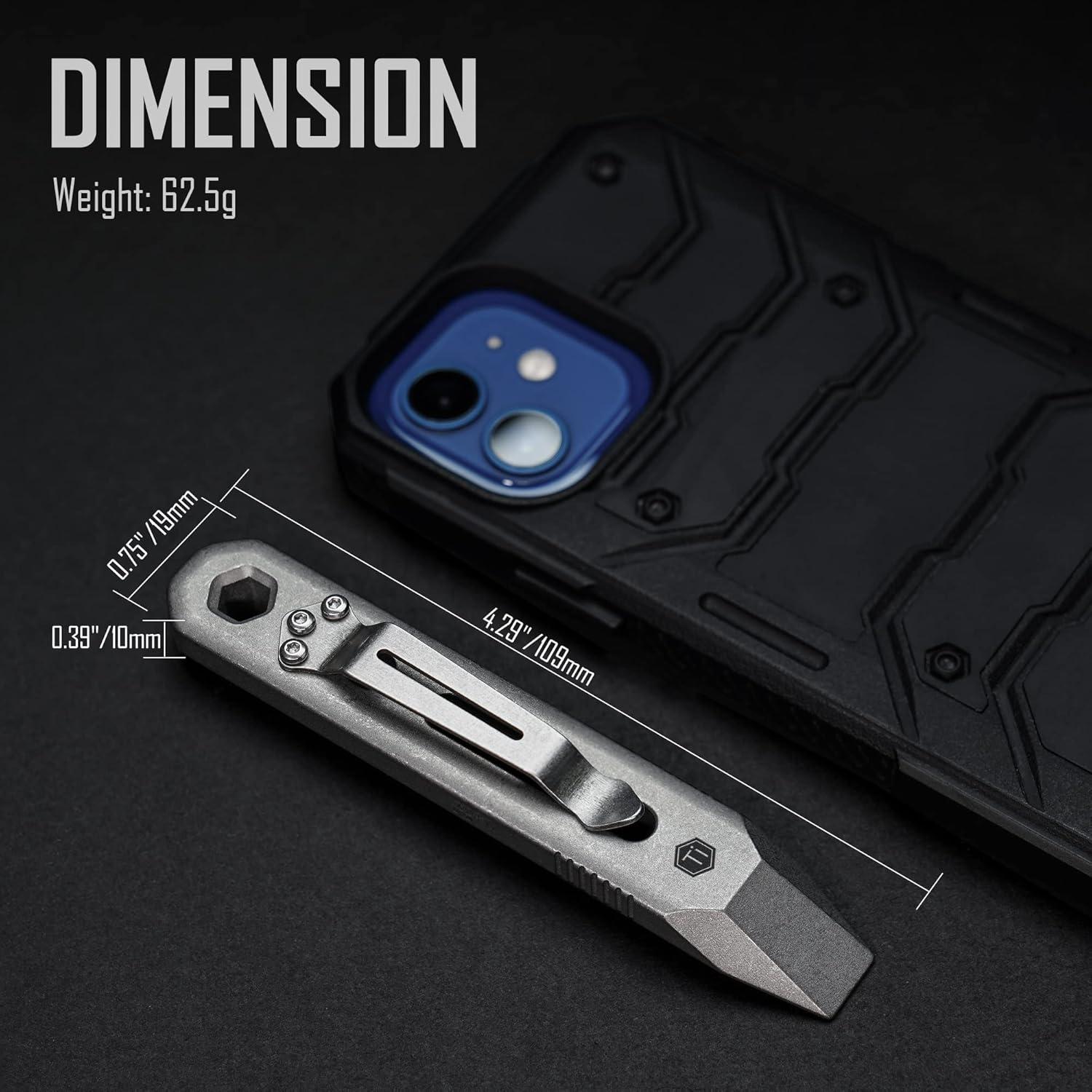 Multiherramienta KeyUnity KR00 de Titanio con Clip de Bolsillo