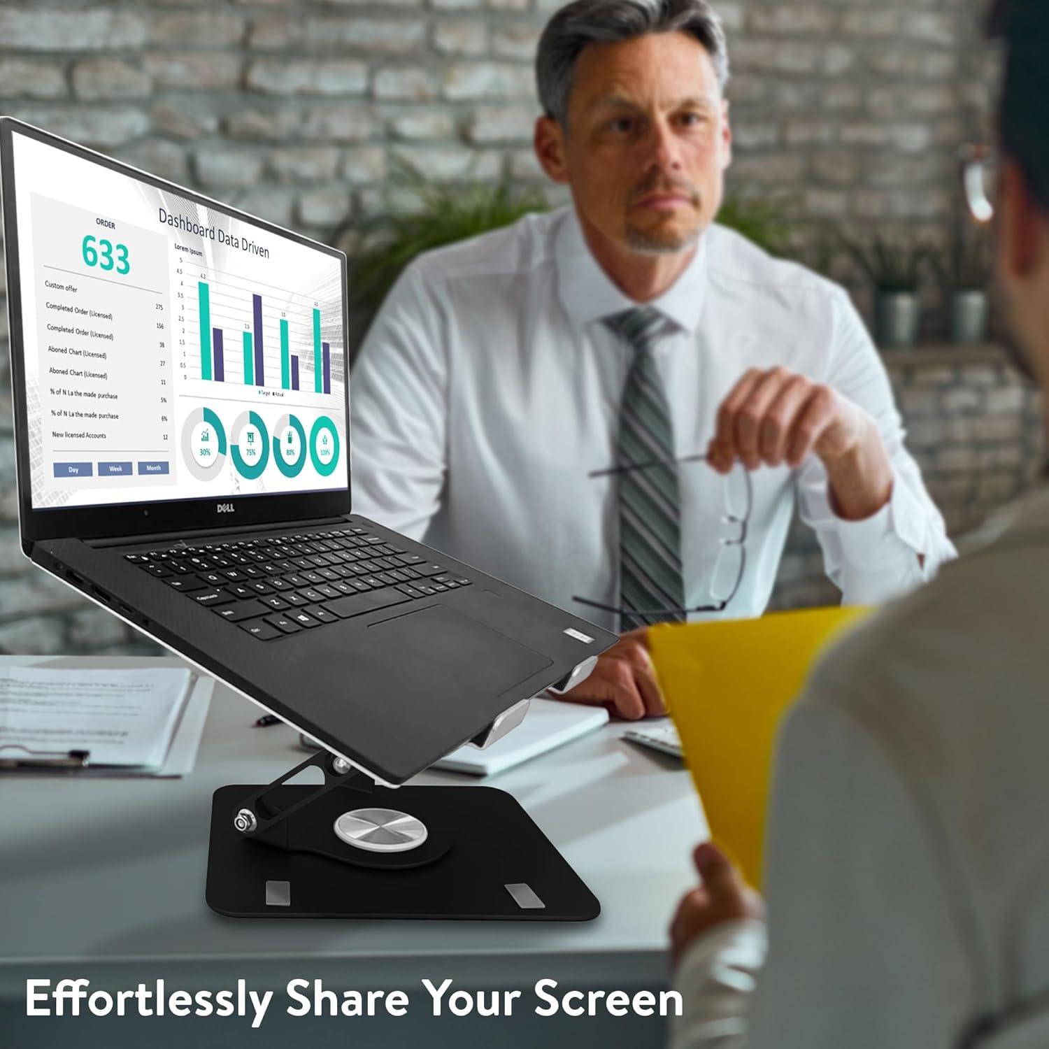 Soporte de Laptop Giratorio Ergonomico Uncaged Negro 360°