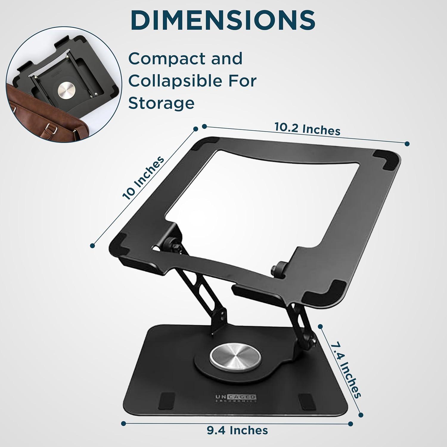 Soporte de Laptop Giratorio Ergonomico Uncaged Negro 360°