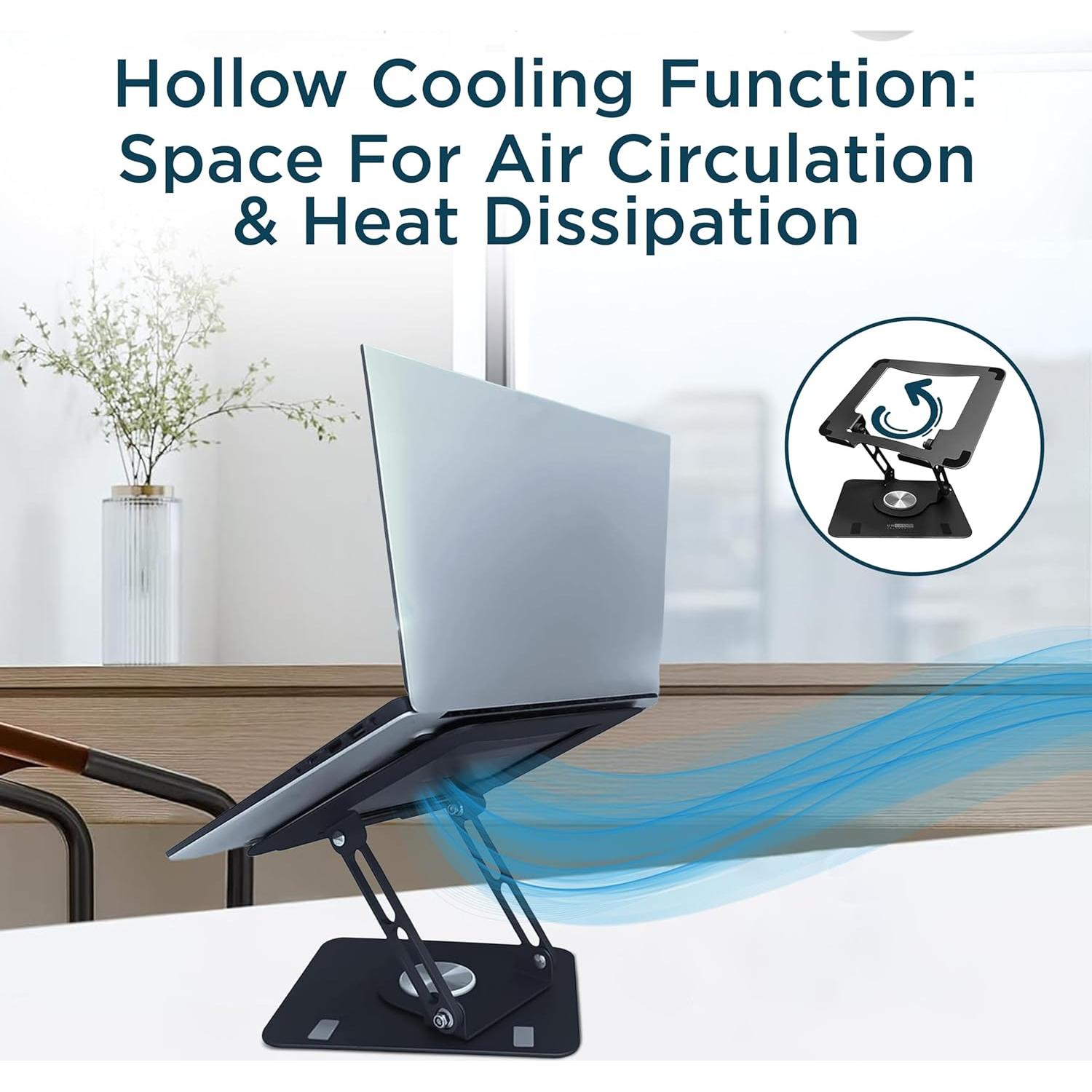 Soporte de Laptop Giratorio Ergonomico Uncaged Negro 360°