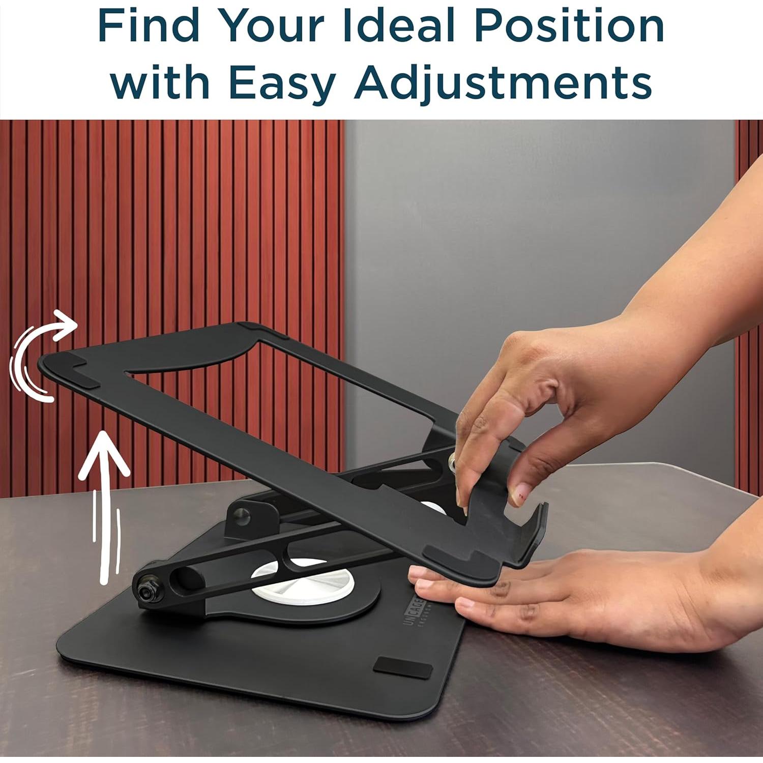 Soporte de Laptop Giratorio Ergonomico Uncaged Negro 360°