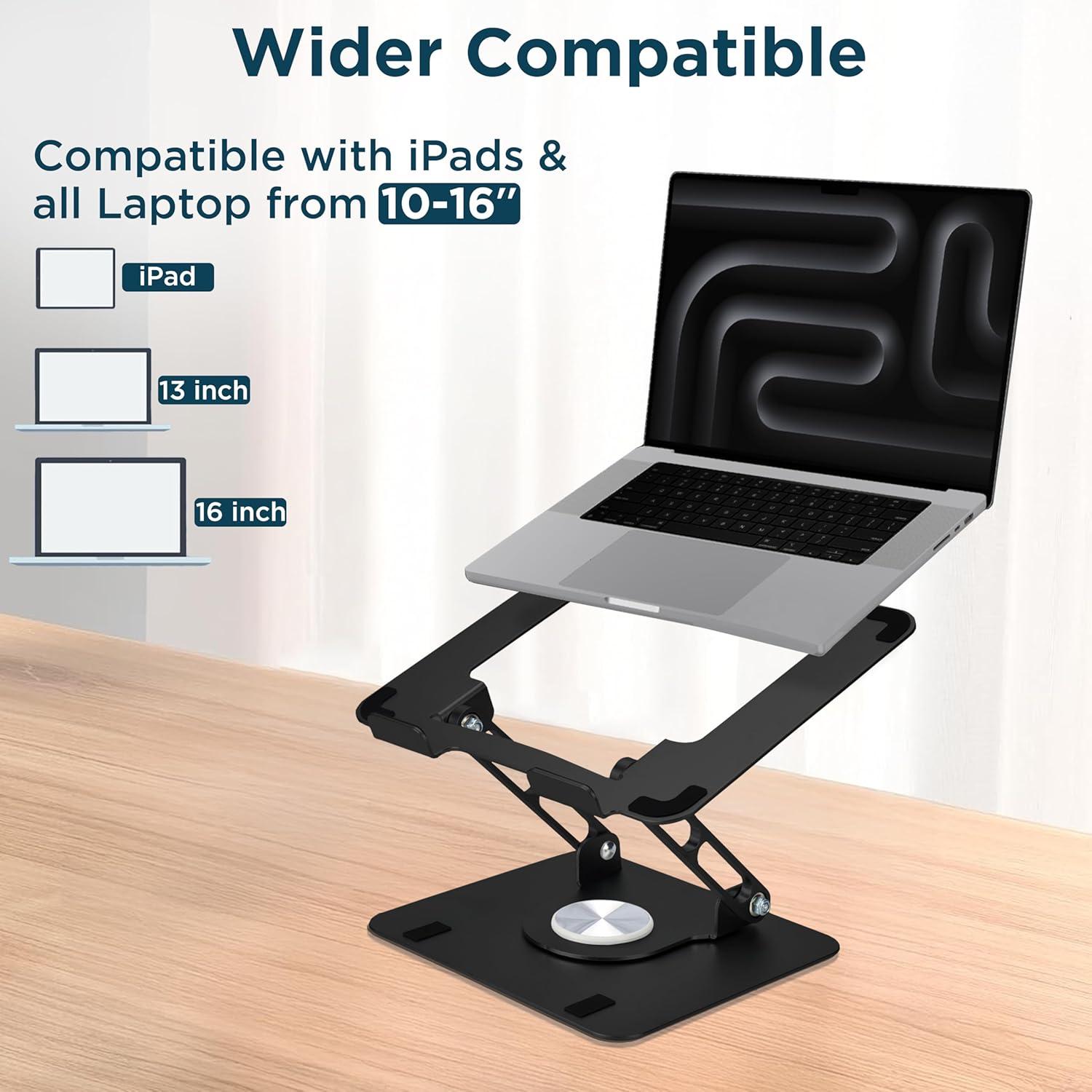 Soporte de Laptop Giratorio Ergonomico Uncaged Negro 360°