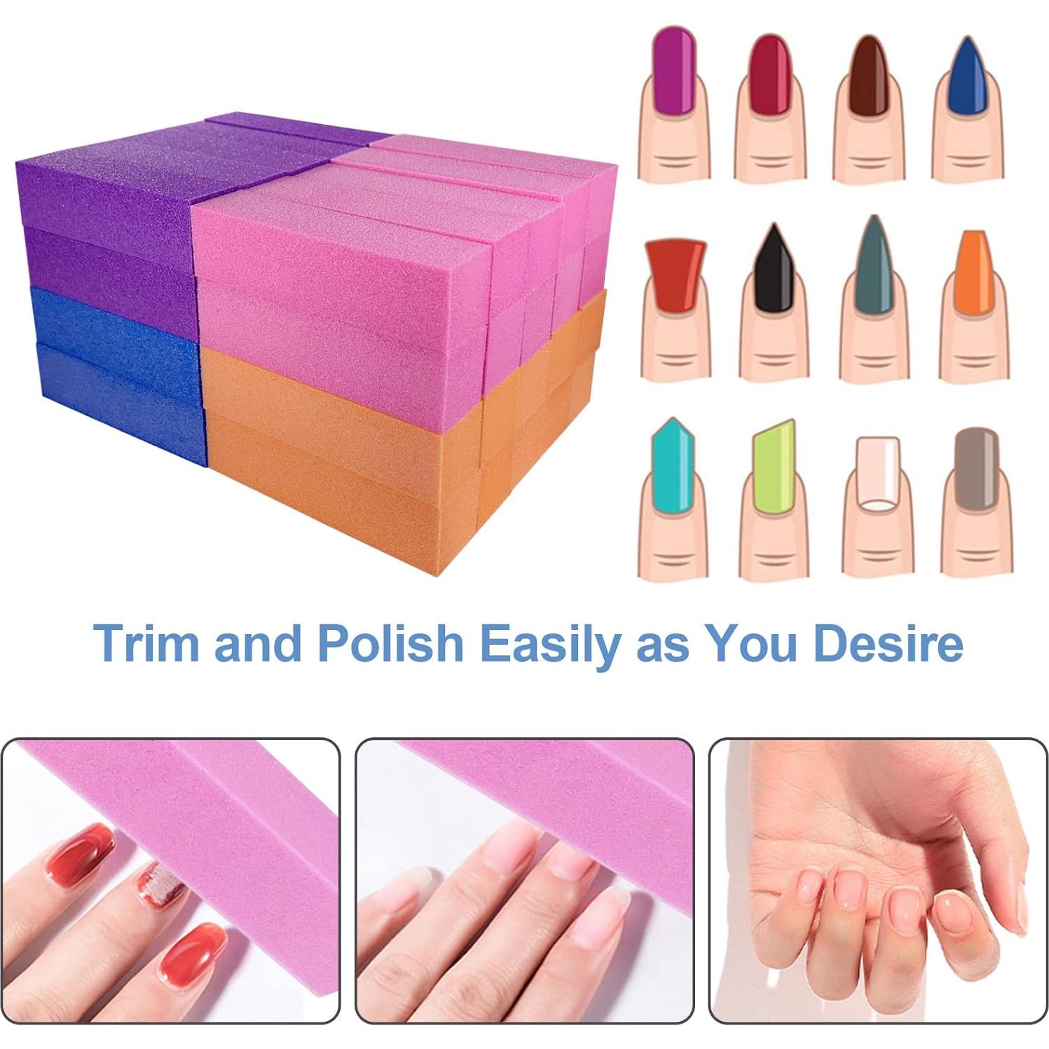 Set de 40 Bloques de Pulido de Uñas AhaTopia 4 Lados Grano Medio